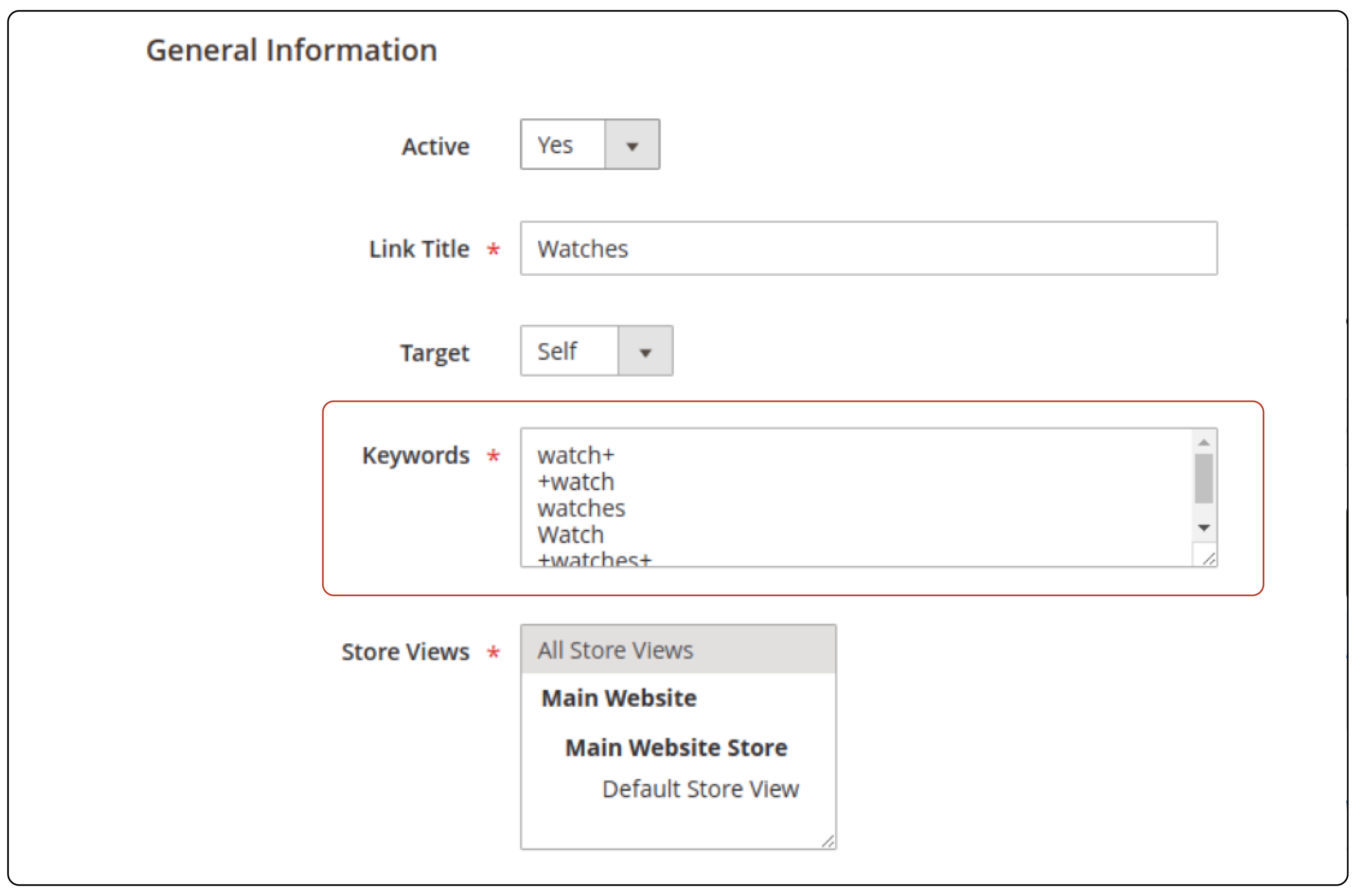 Editing Link in Magento 2 Cross Links