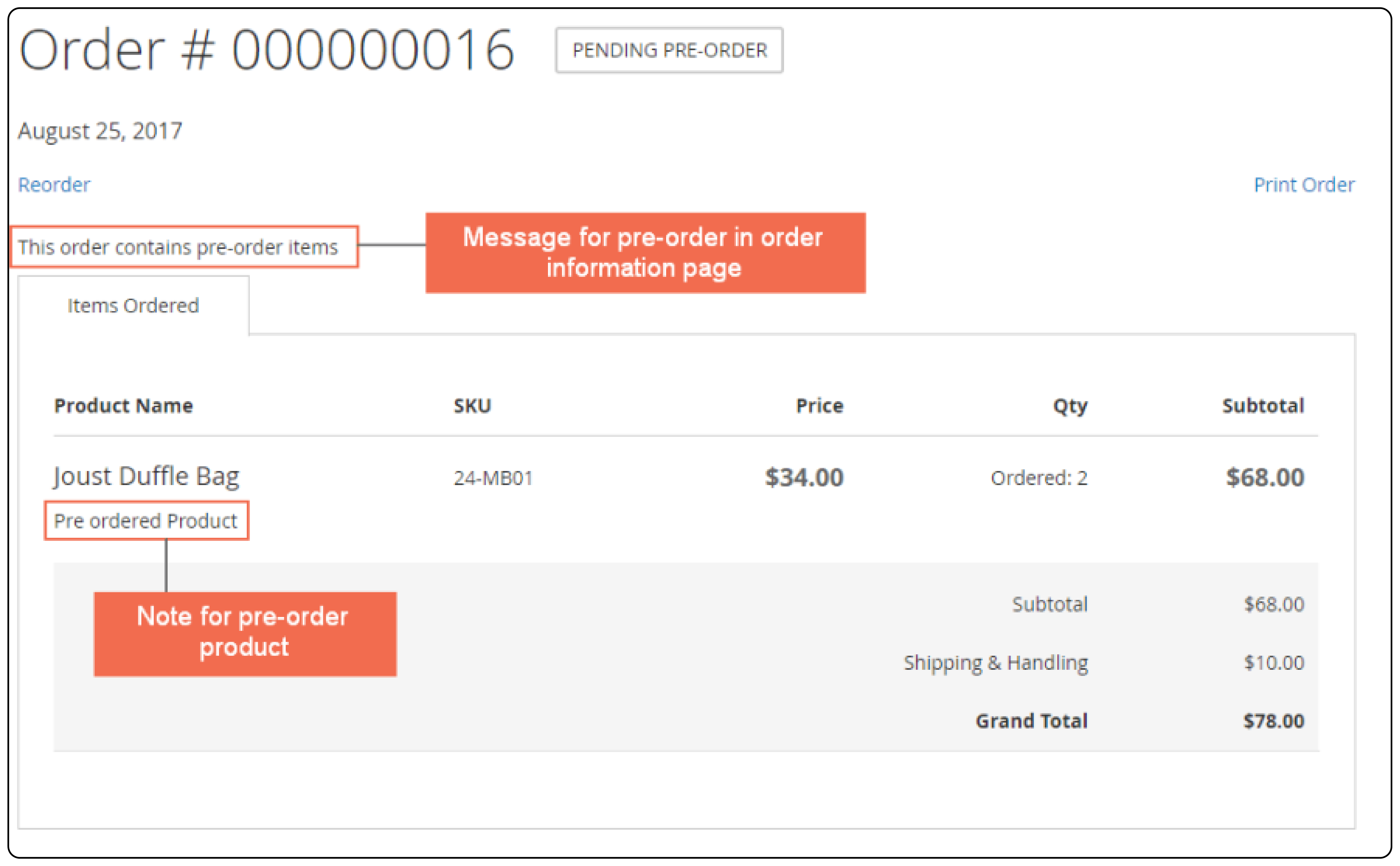 Highlighting additional notes for managing Magento 2 Pre-Order settings
