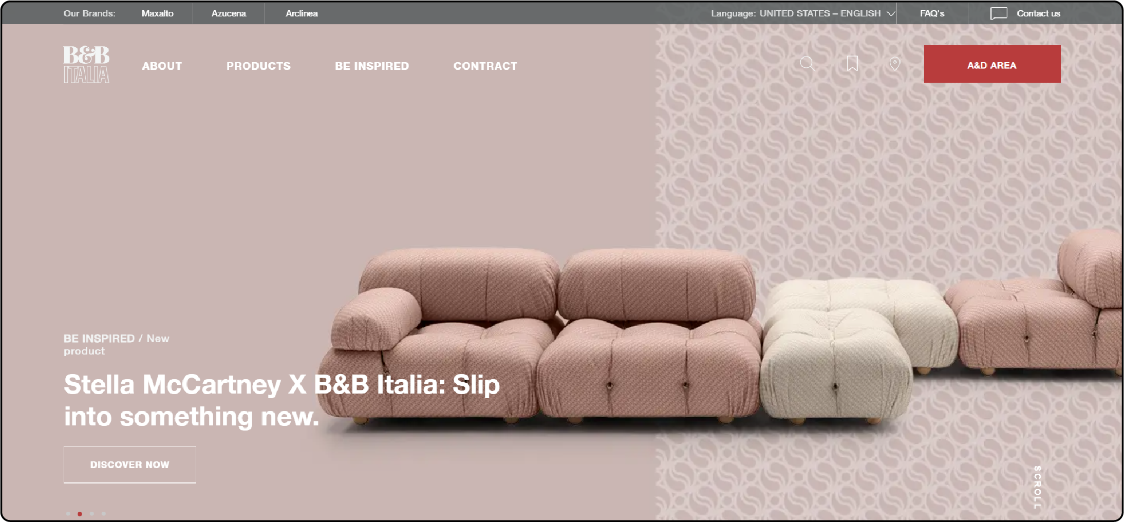B&amp;B Italia's Magento store showcasing luxury Italian furniture design