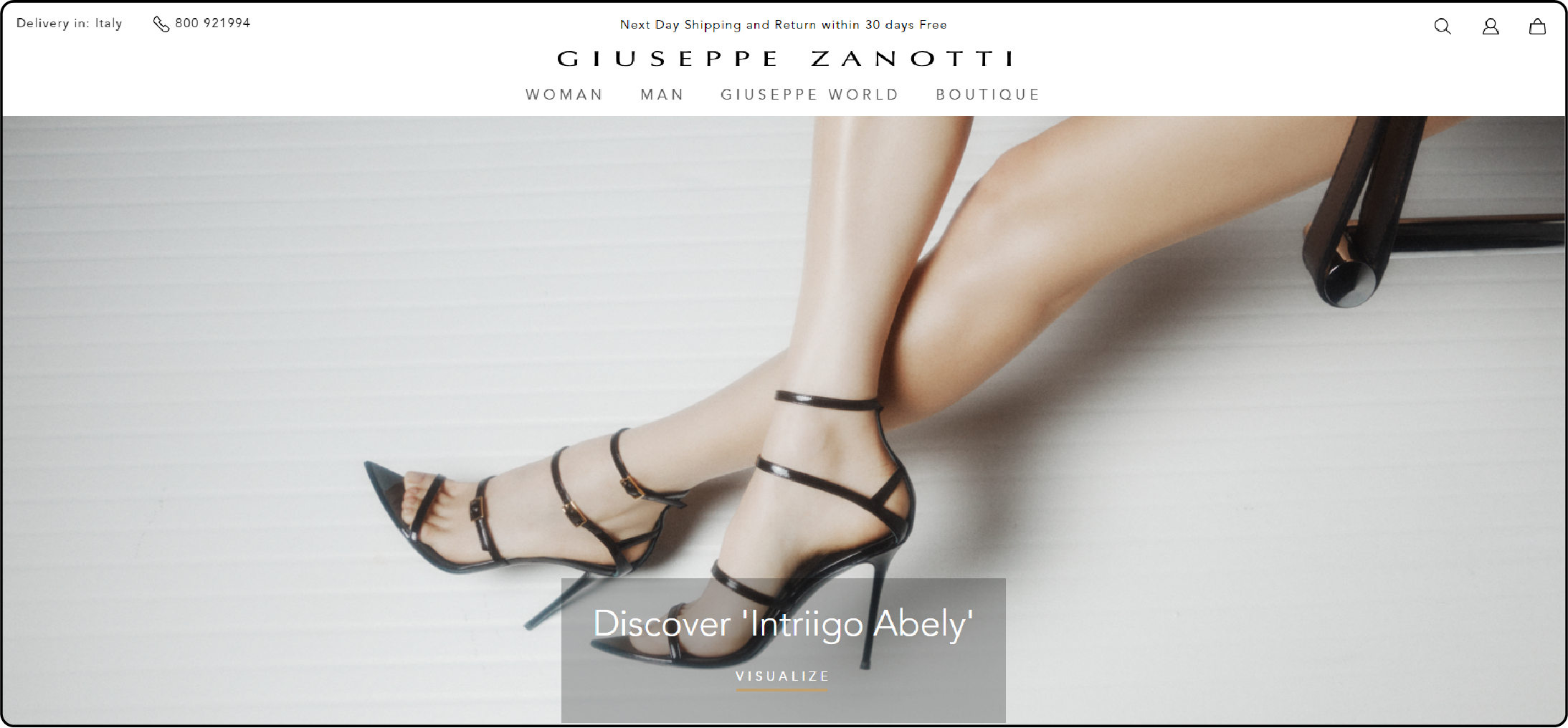 Giuseppe Zanotti's Magento store offering luxury footwear