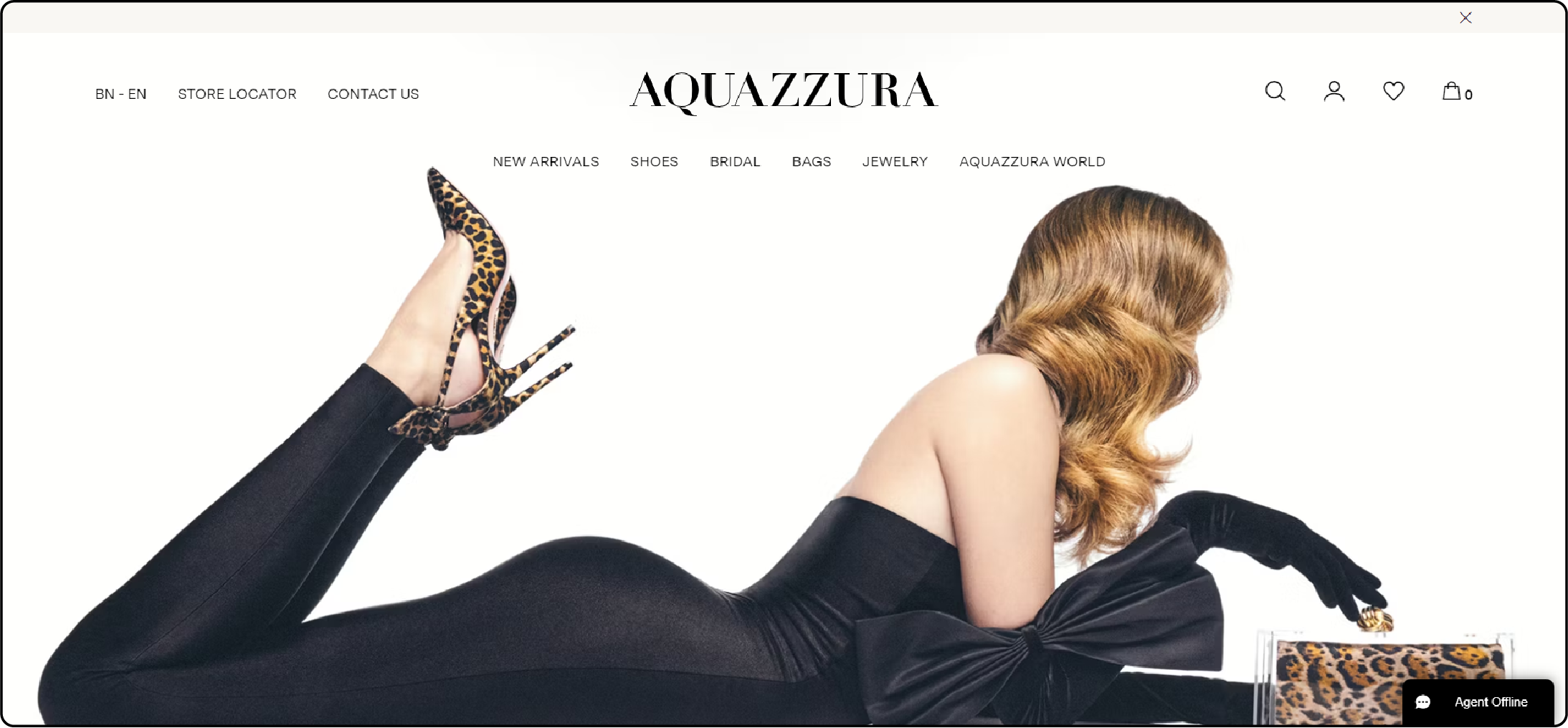 Aquazzura Magento store presenting handcrafted women's shoes
