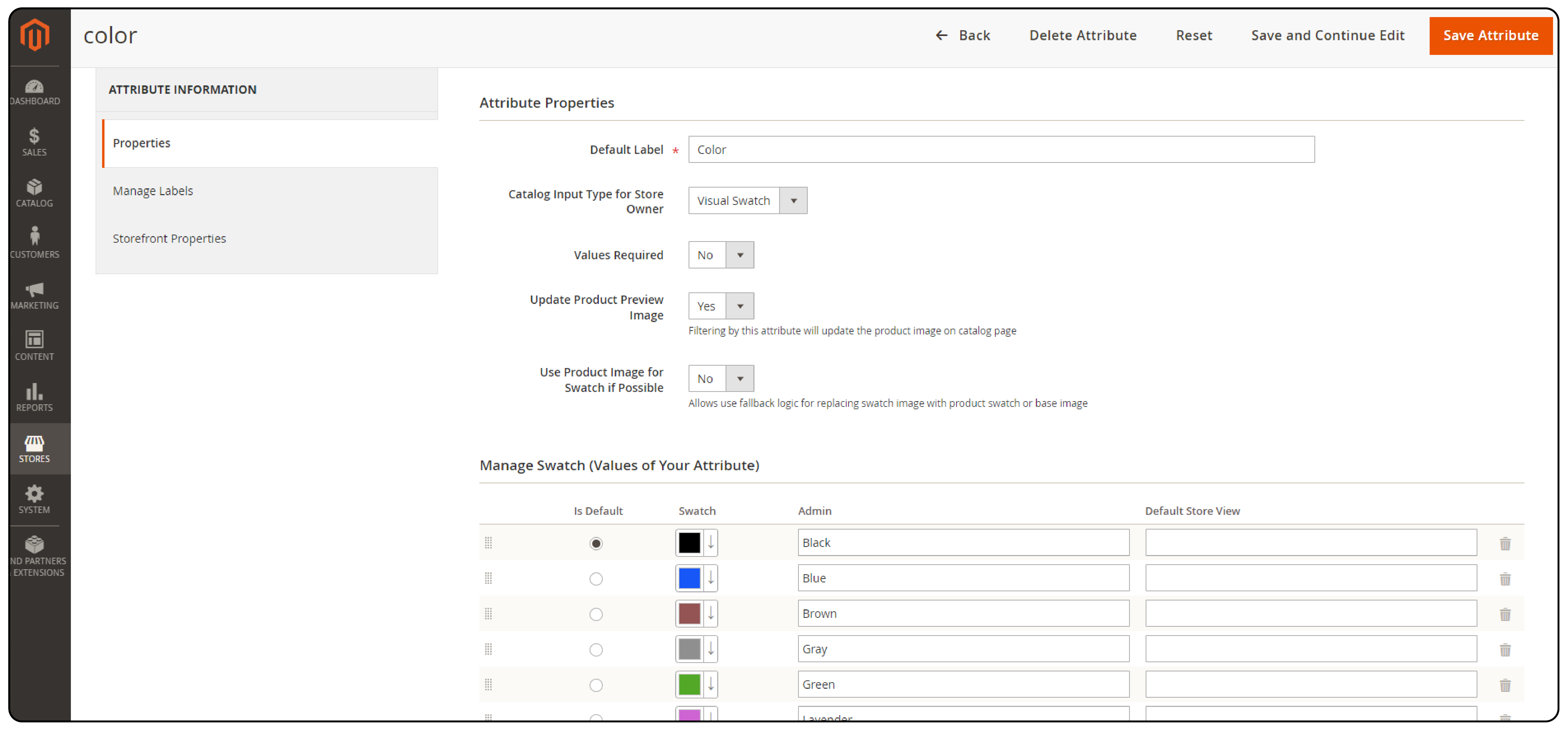 Select Attributes to Hide