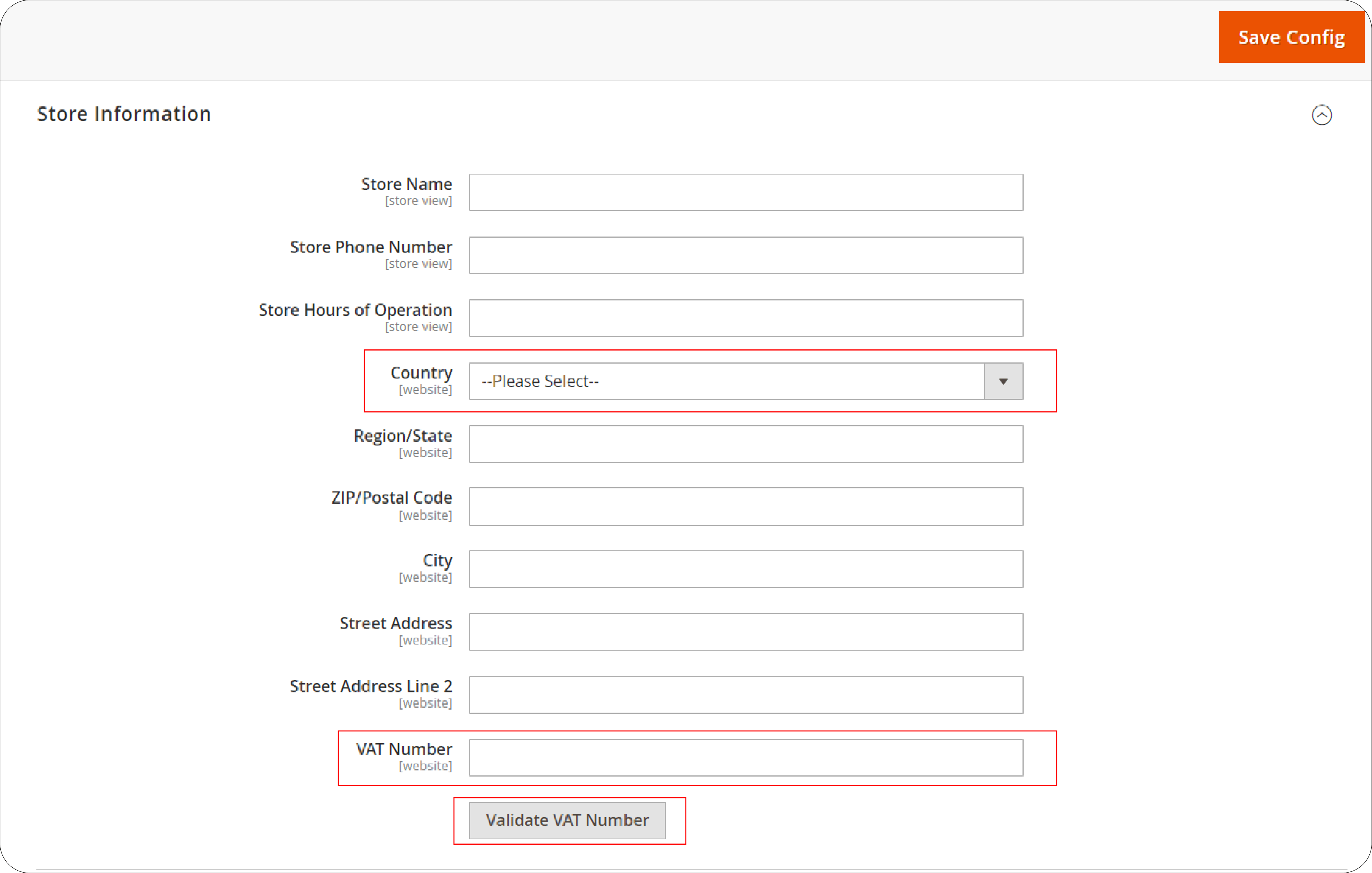 Expanding store information section for VAT ID registration in Magento 2