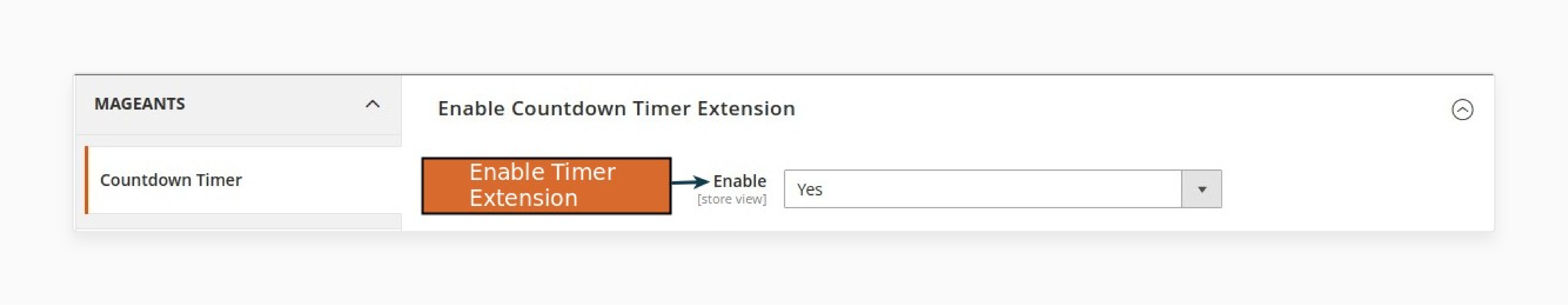 Enable Countdown Timer Extension Basic Configuration Settings