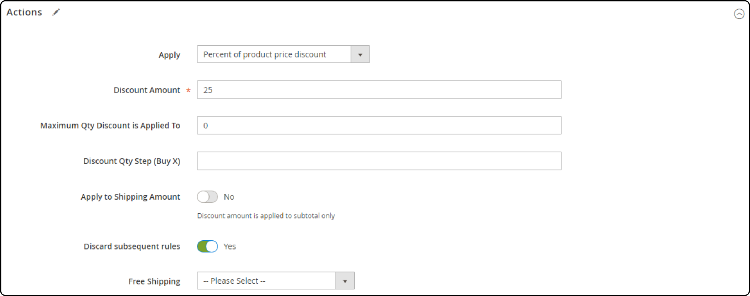 How to Expand the Actions section in Magento 2