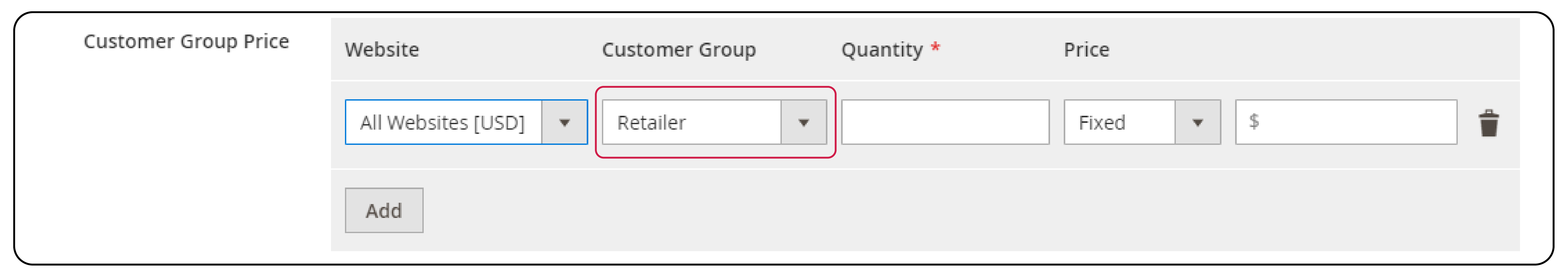 Set Up Grouped Pricing