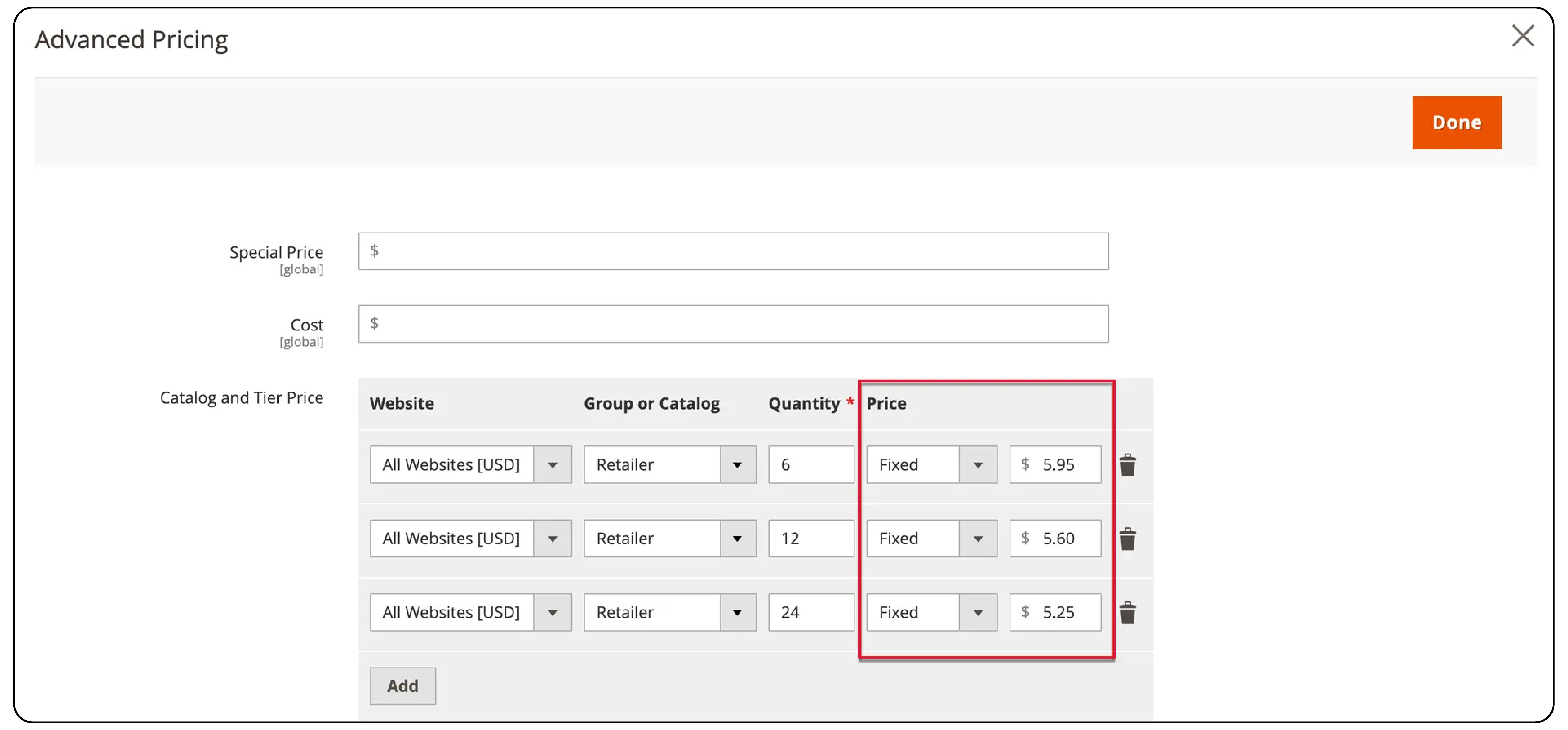 Set Up Tiered Pricing