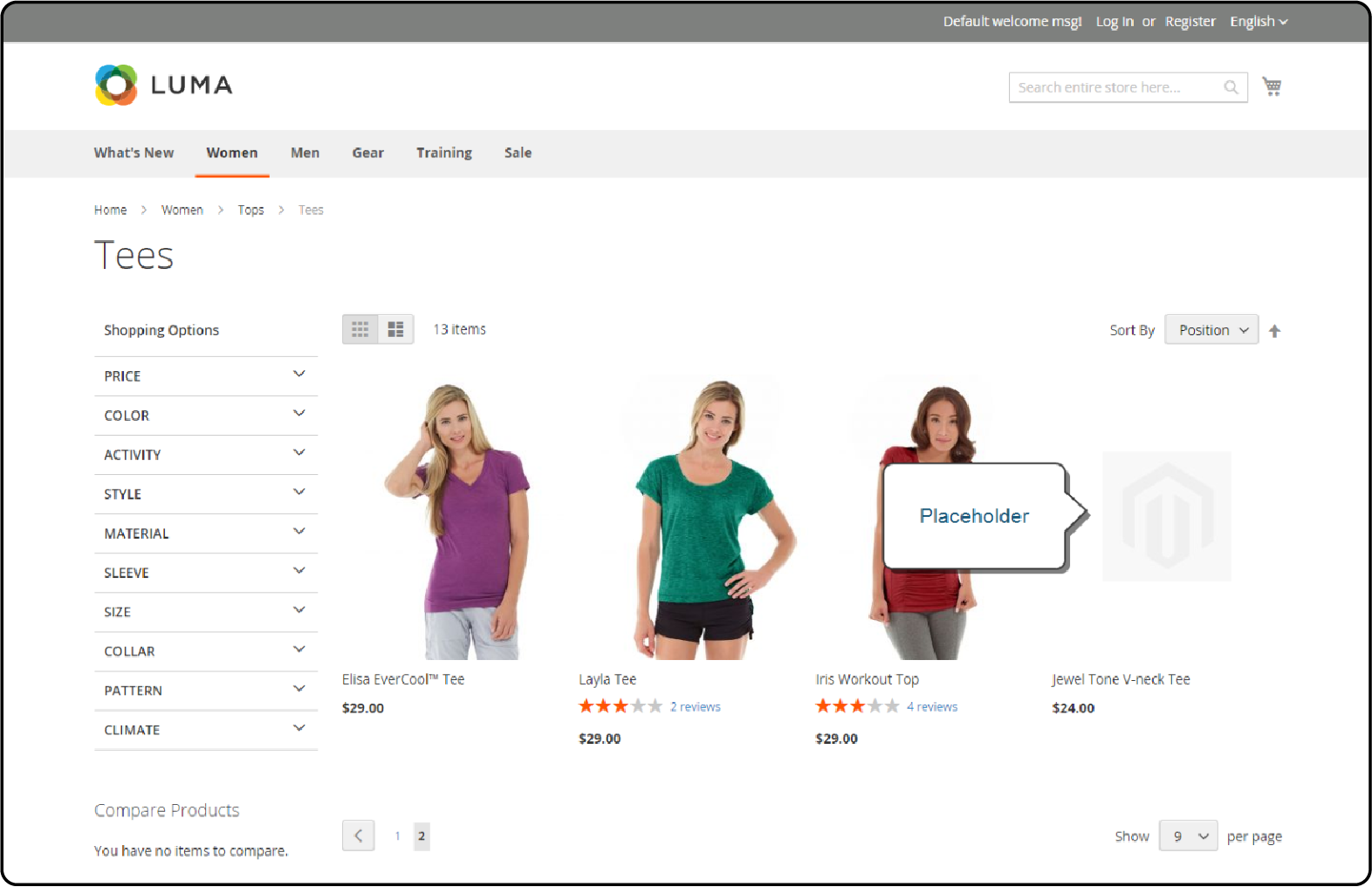 Magento 2 Placeholder Image functionality enhancing online store user experience