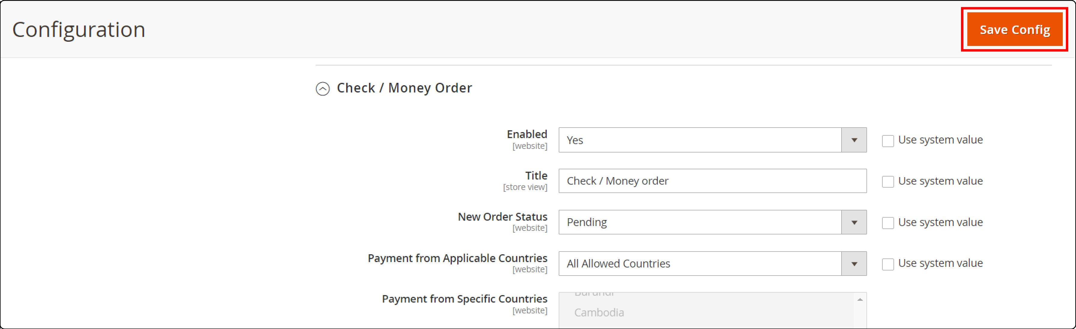Saving Settings in Magento 2 Add Payment Method