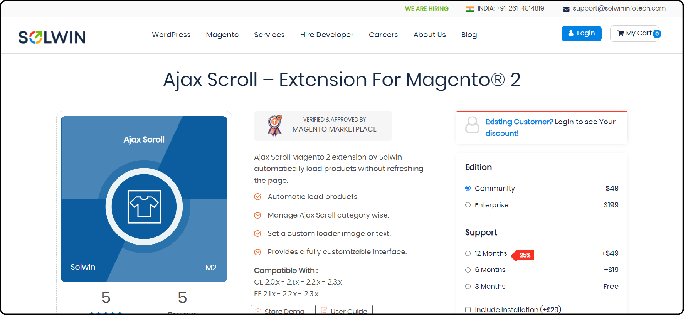 Solwin Infotech Magento Infinite Scroll