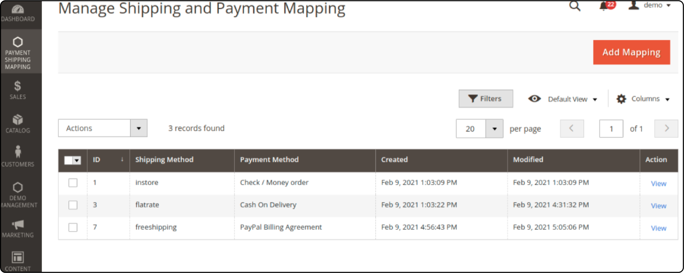 Payment and Shipping Mapping in Magento 2 Payment Restrictions