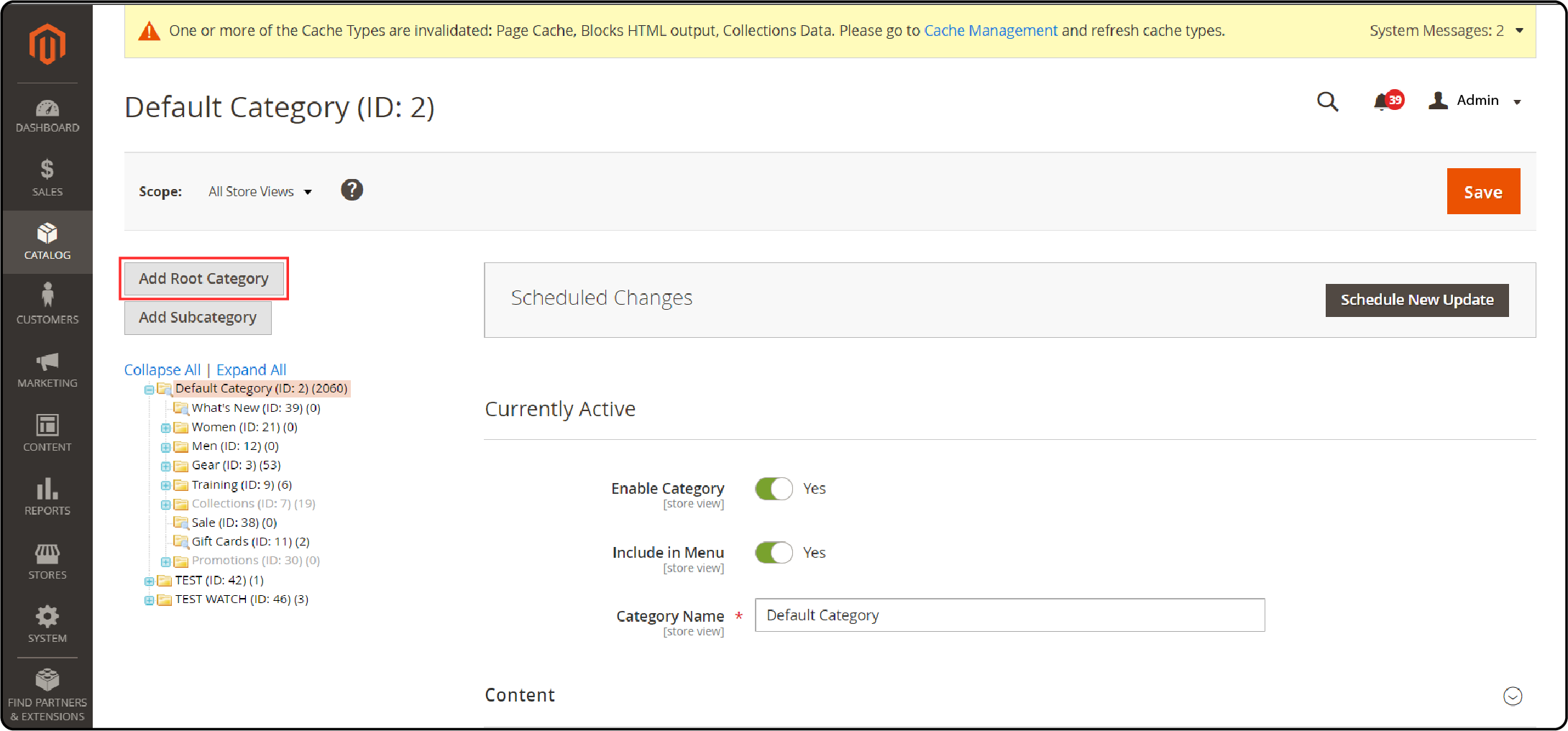 Creating New Magento 2 Root Category