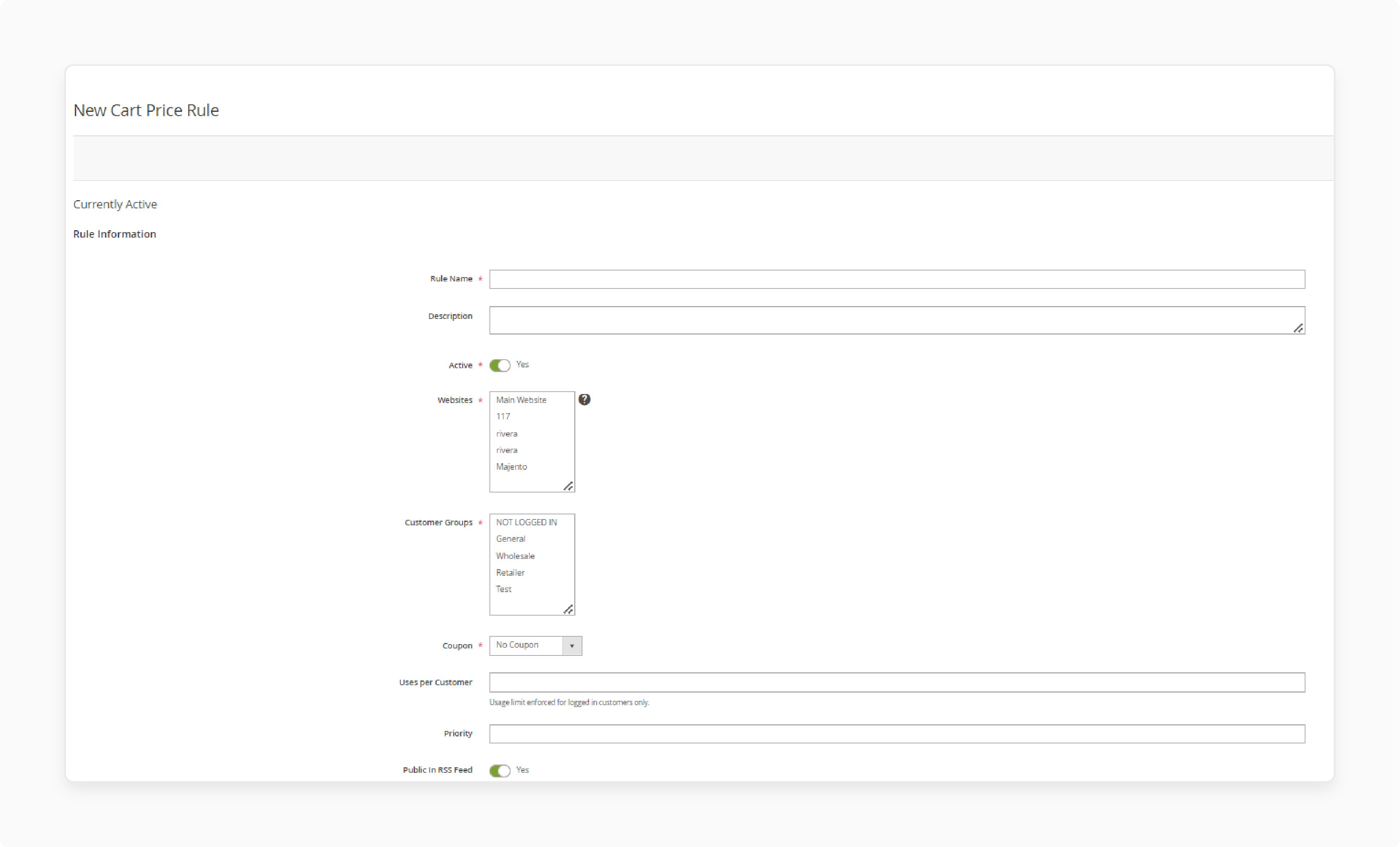 Define Rule Information in Magento 2 Backend for Buy X Get Y Free Promotions Setup