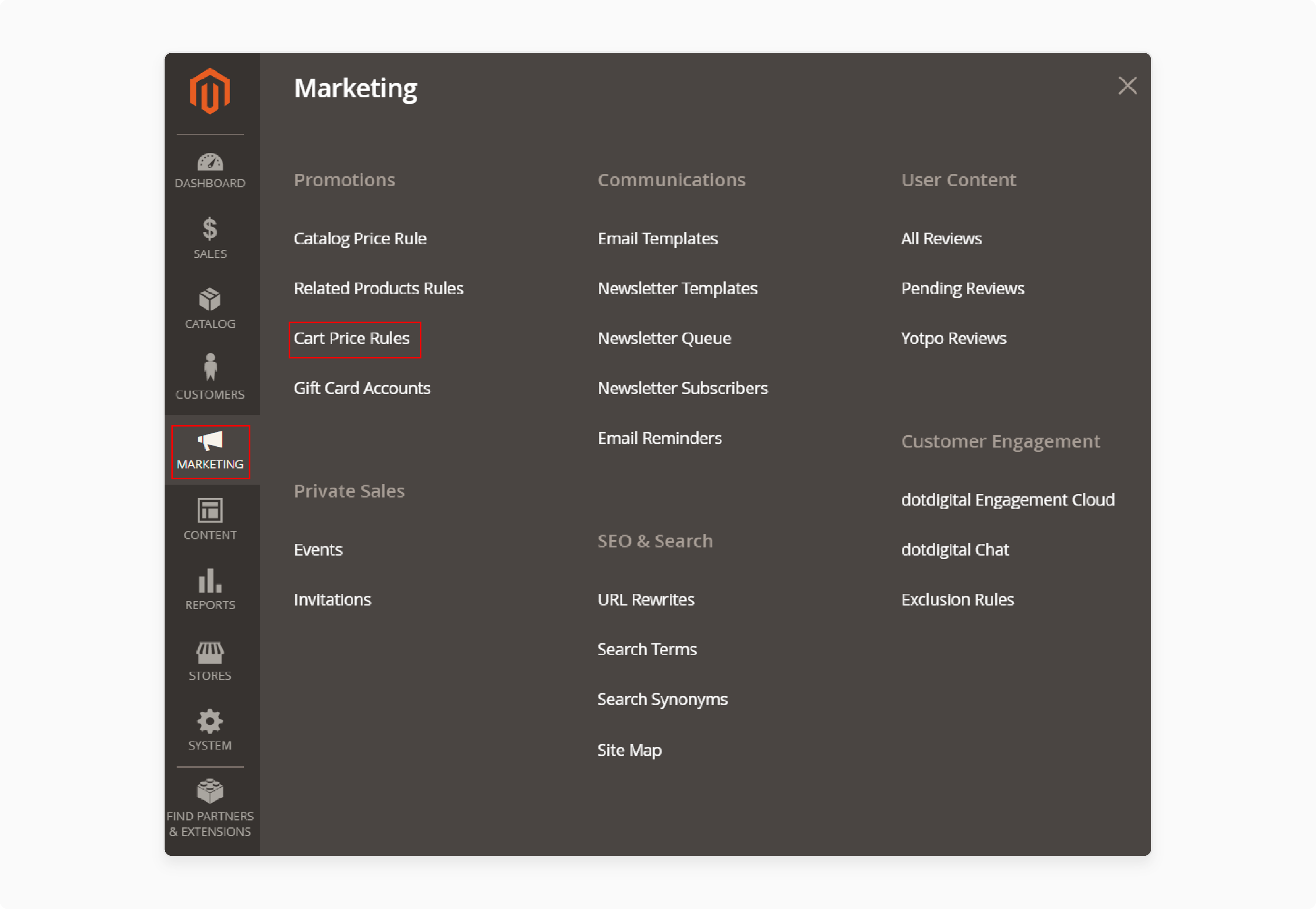 Buy X Get Y Free Promotions Magento 2 Backend Setup Under Marketing Section