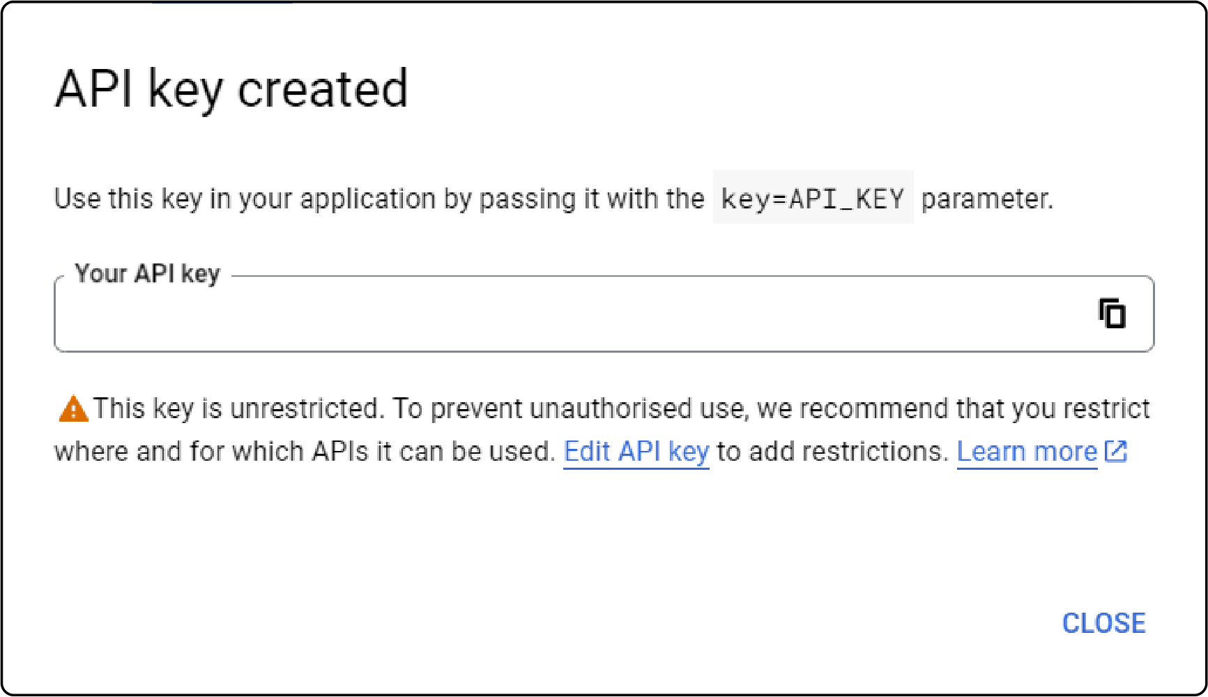 Copying Key in Magento 2 YouTube API Key