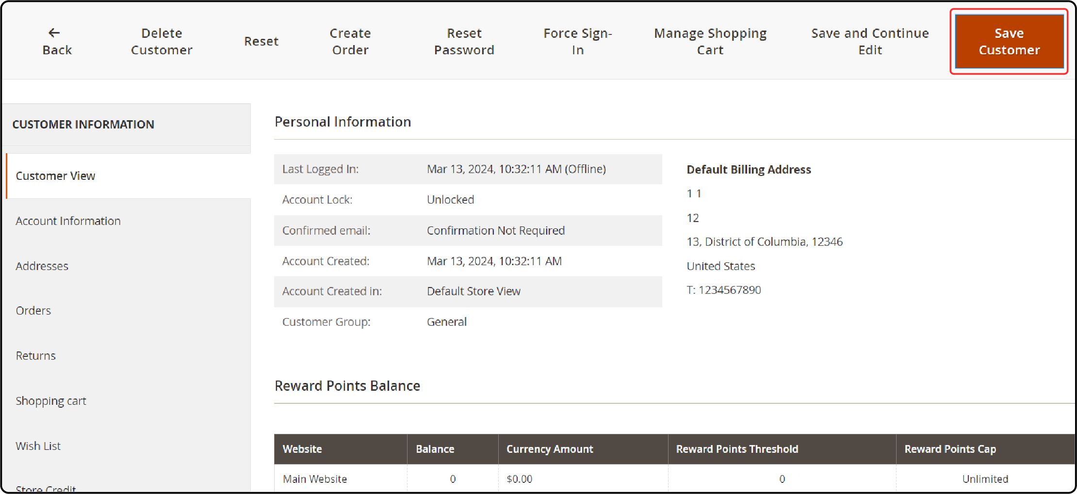 Updating personal details and saving changes in Magento 2 Customer Profile