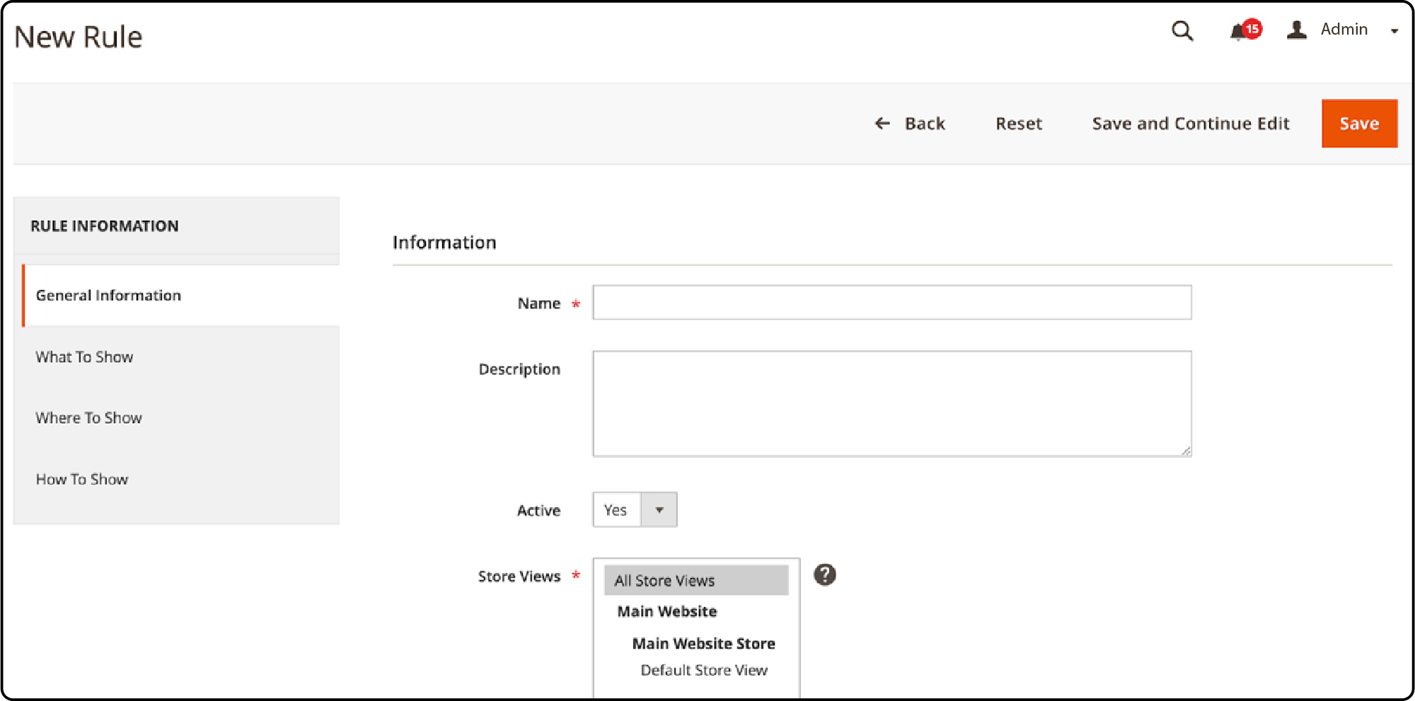 Configuration Settings for Magento 2 size chart