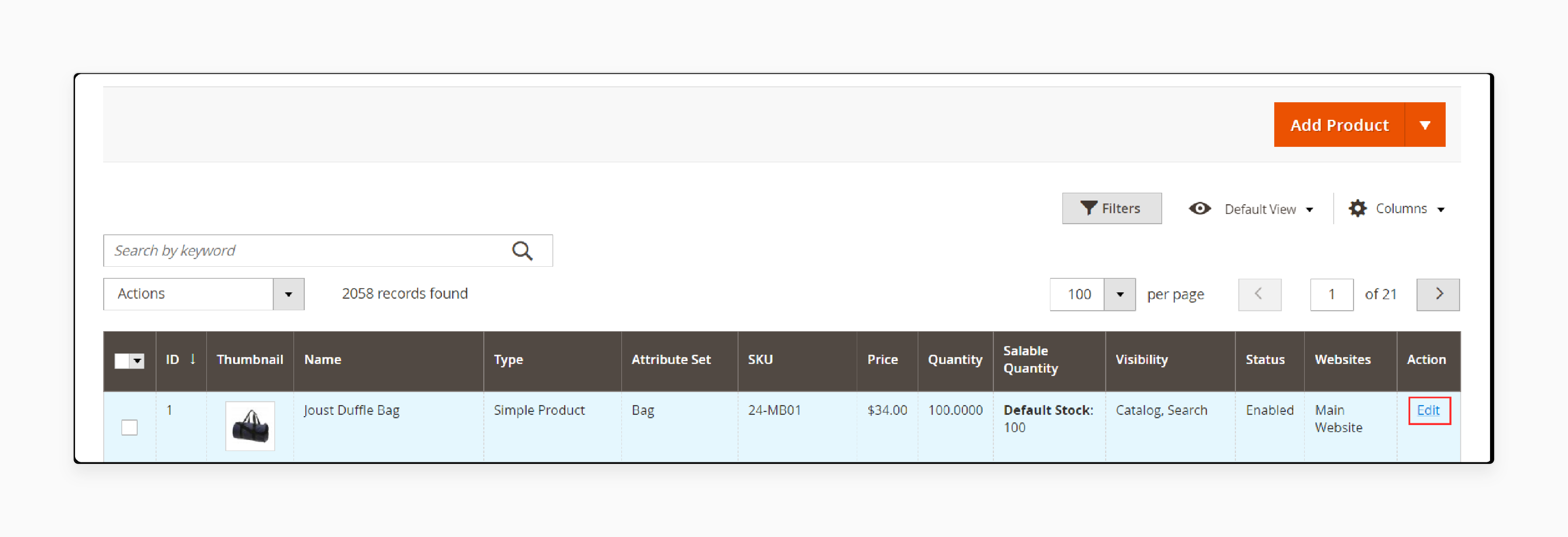 Edit Mode in Magento 2 Flat Catalog