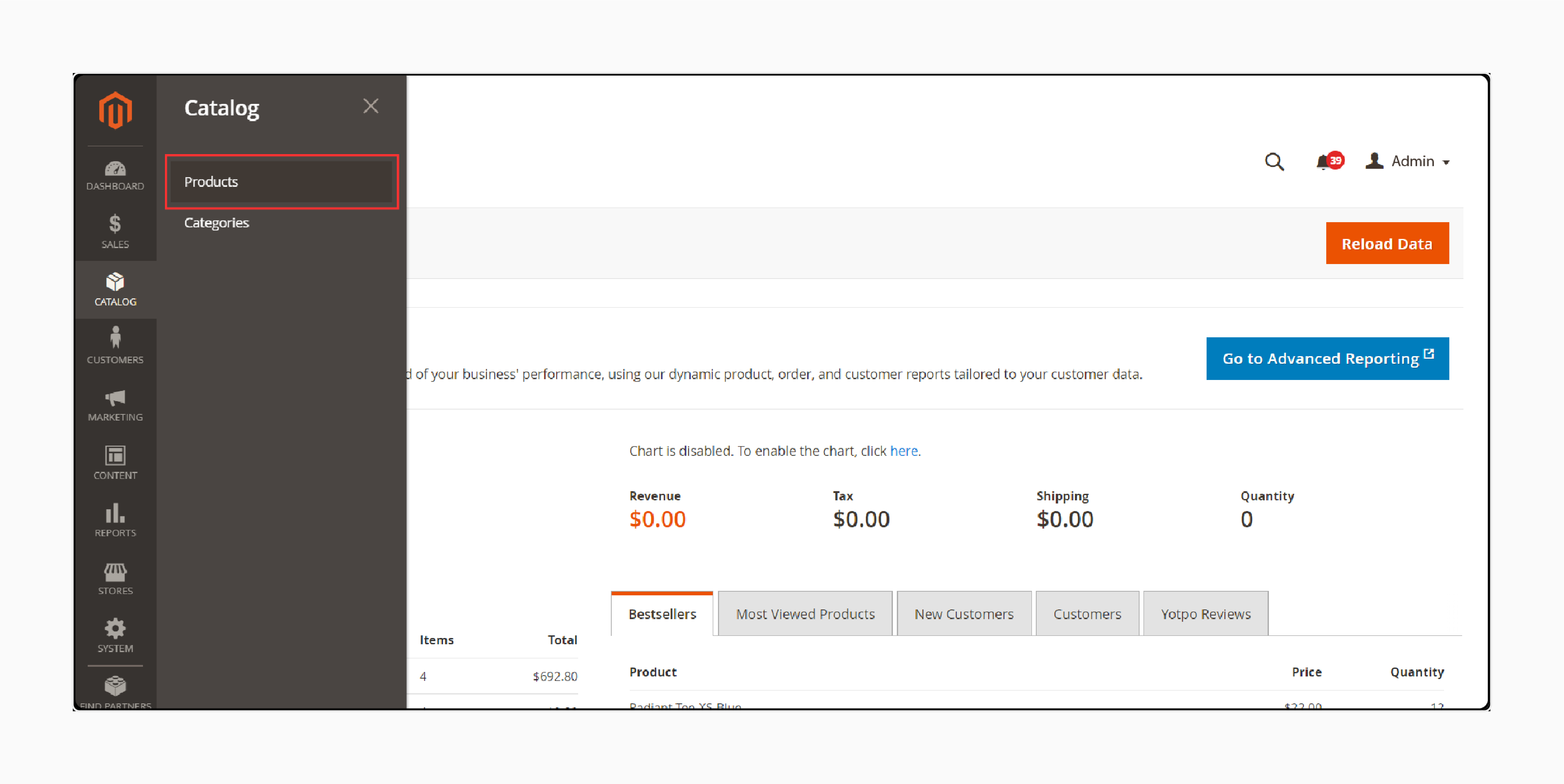 Admin Panel Products in Magento 2 Flat Catalog