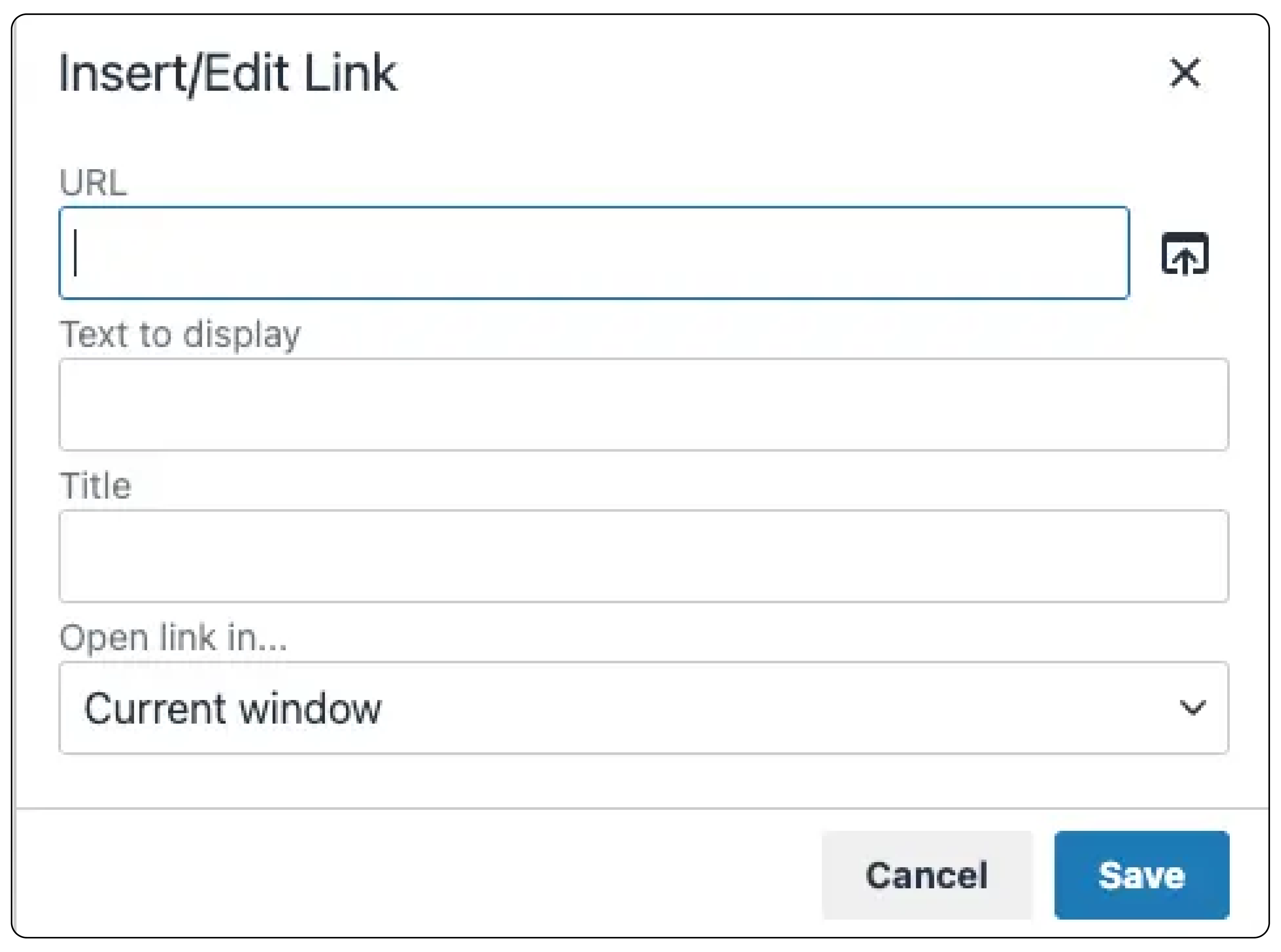 Configuring hyperlink settings in Magento 2 WYSIWYG Editor