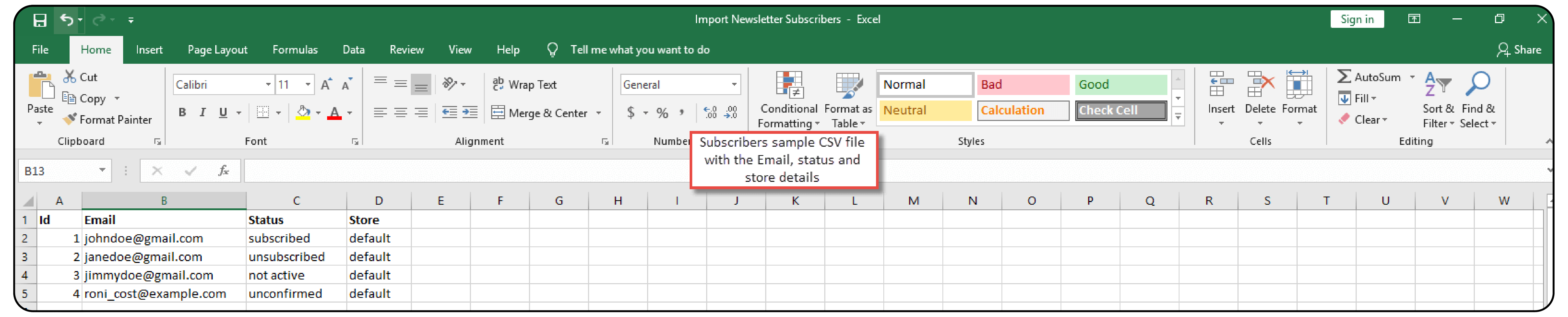 Magento 2 Import Export Newsletter Subscribers Extension -Prepare CSV