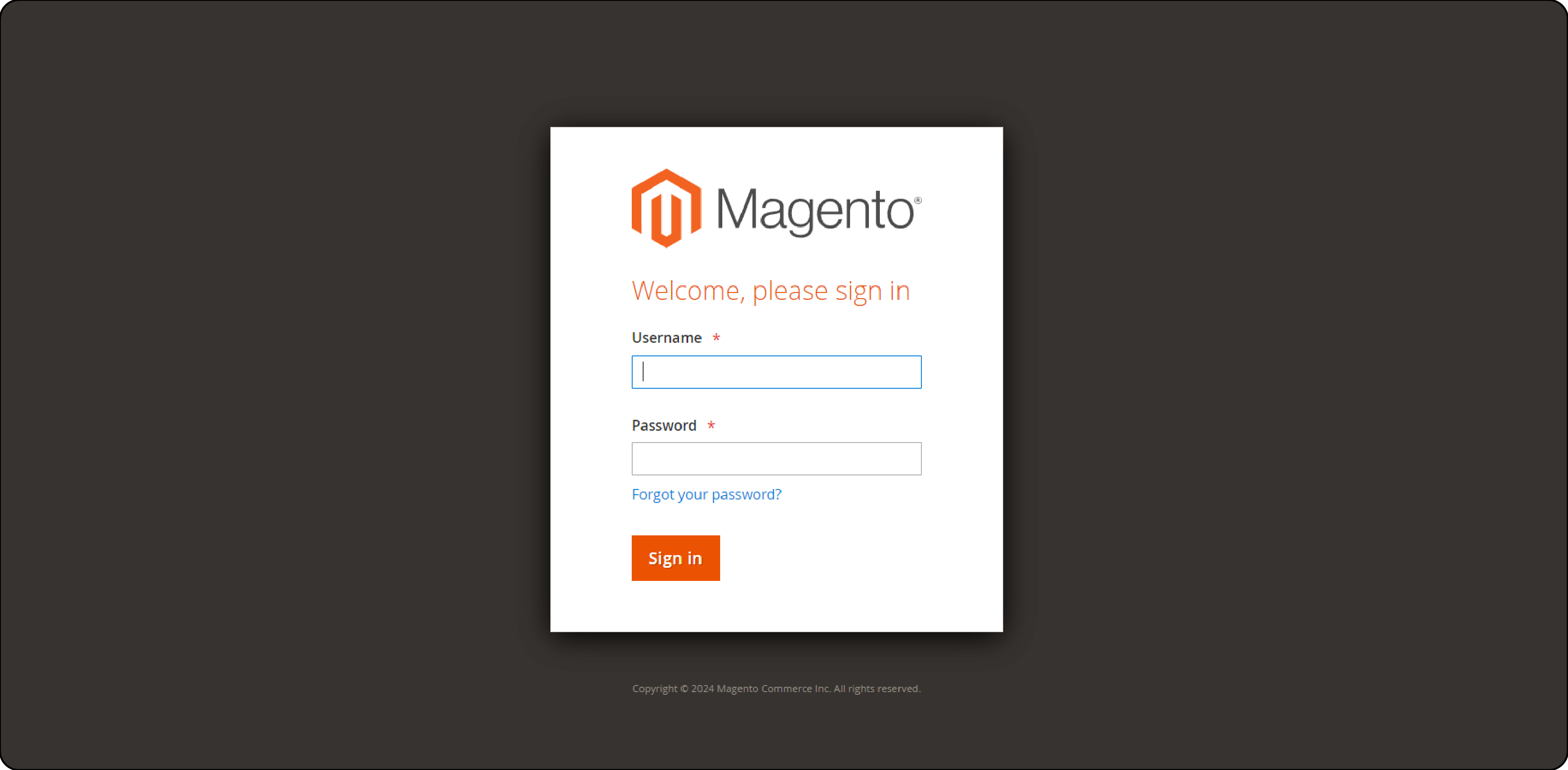 Login screen of Magento 2 admin panel demonstrating access for setting special prices