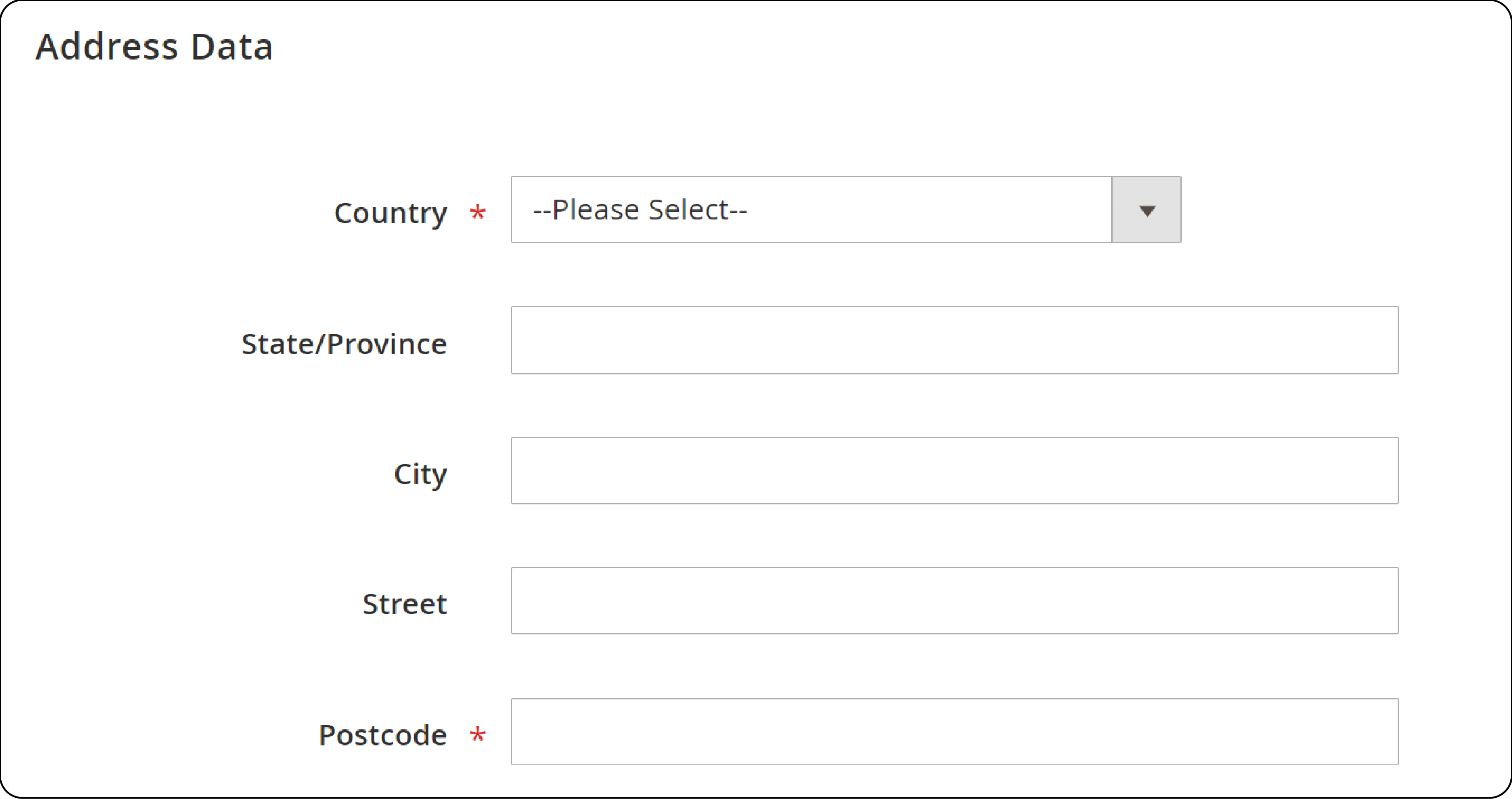 Address Data in Manage Magento Source