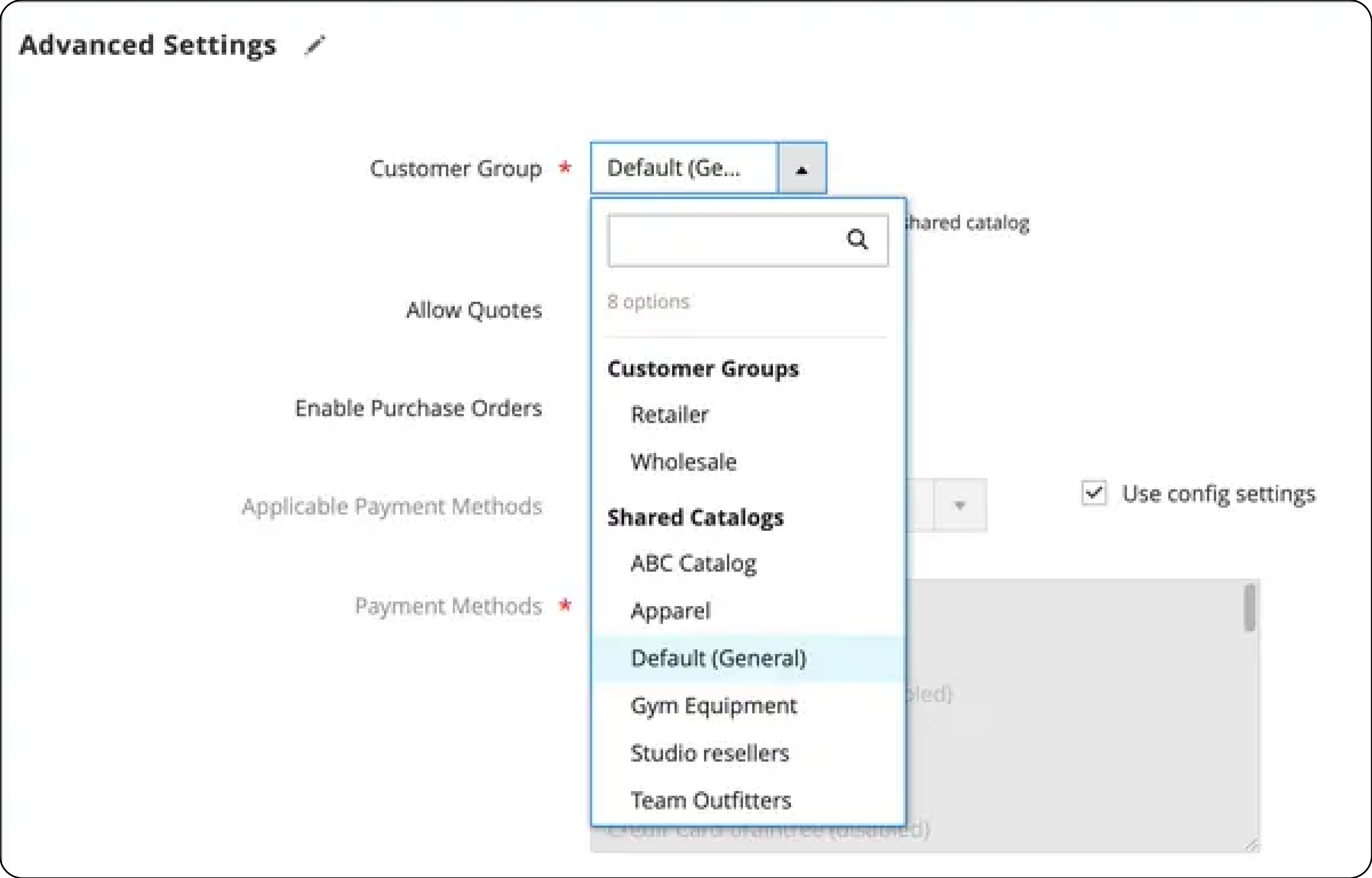 Method 2 Merchants create the account from Admin-Advanced Settings