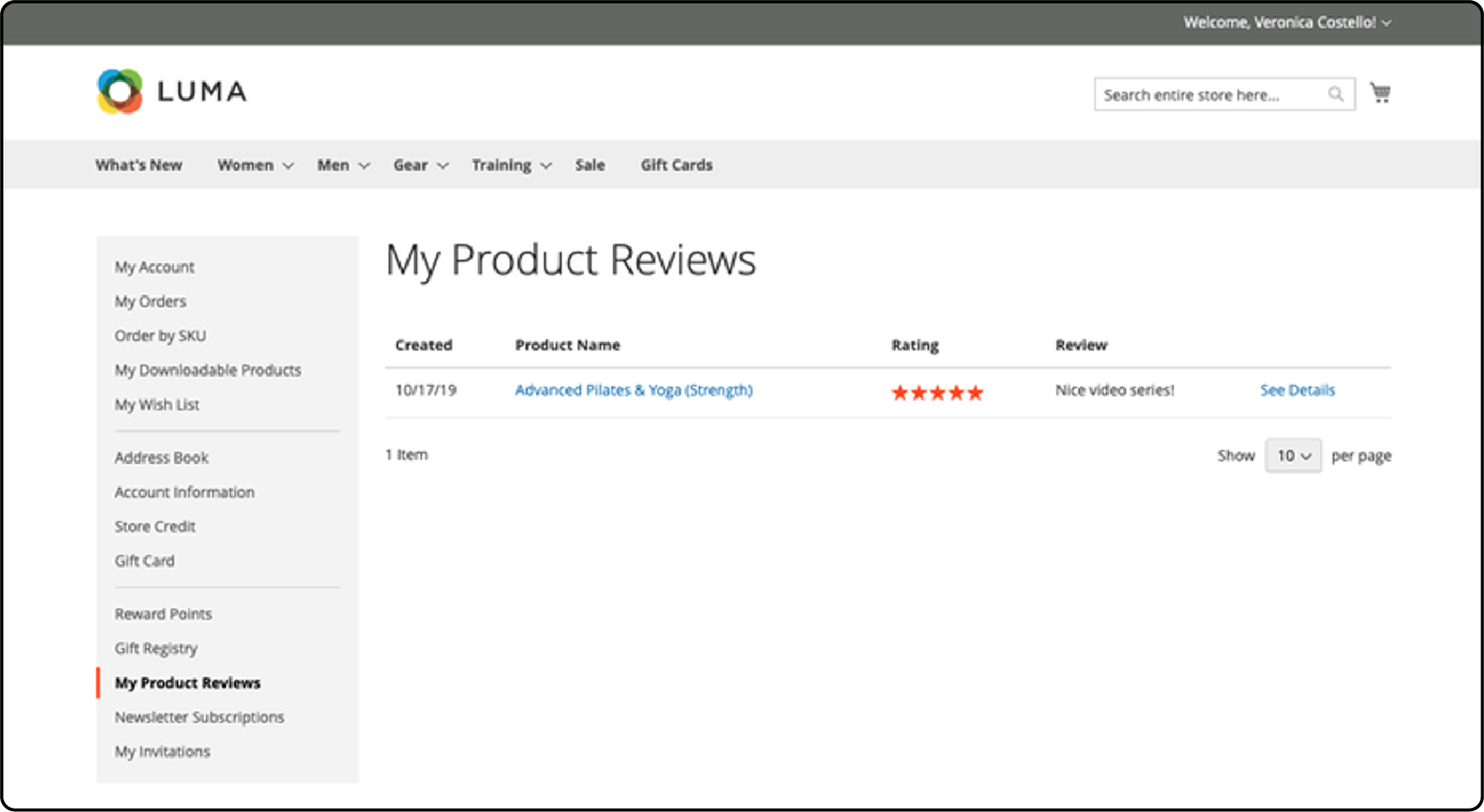 Example of Magento 2 Product Reviews