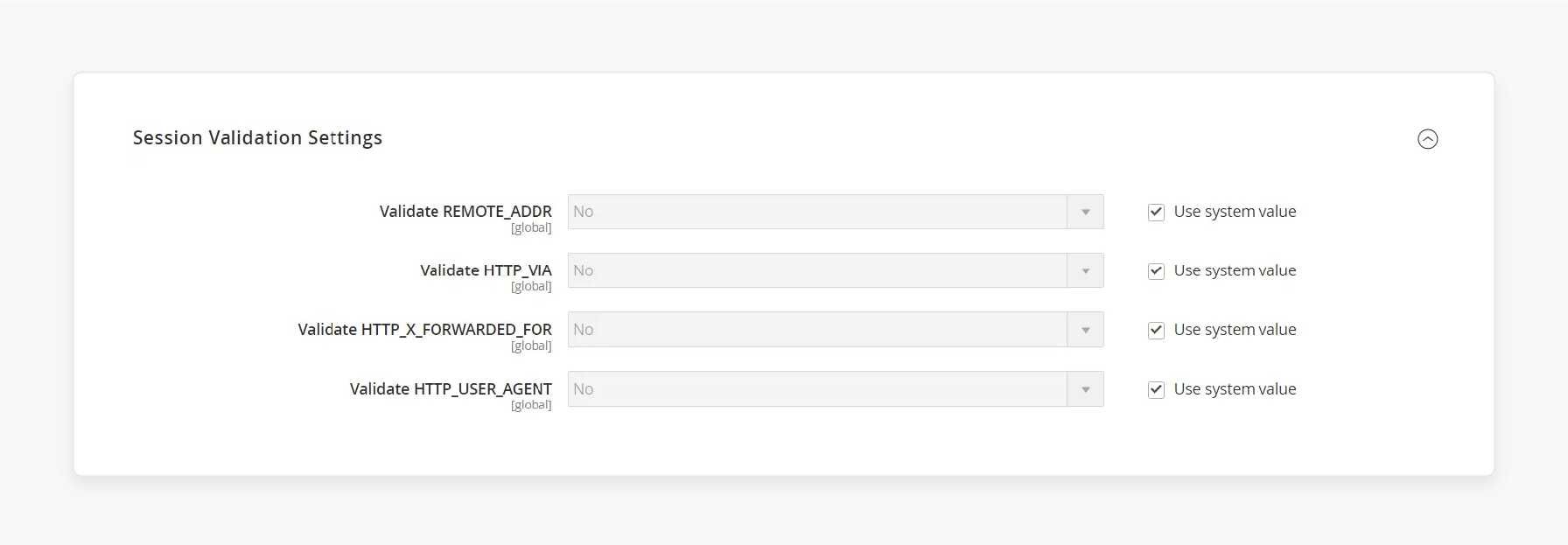 ession validation options in magento 2 including remote address, proxy, and user agent checks for enhanced security