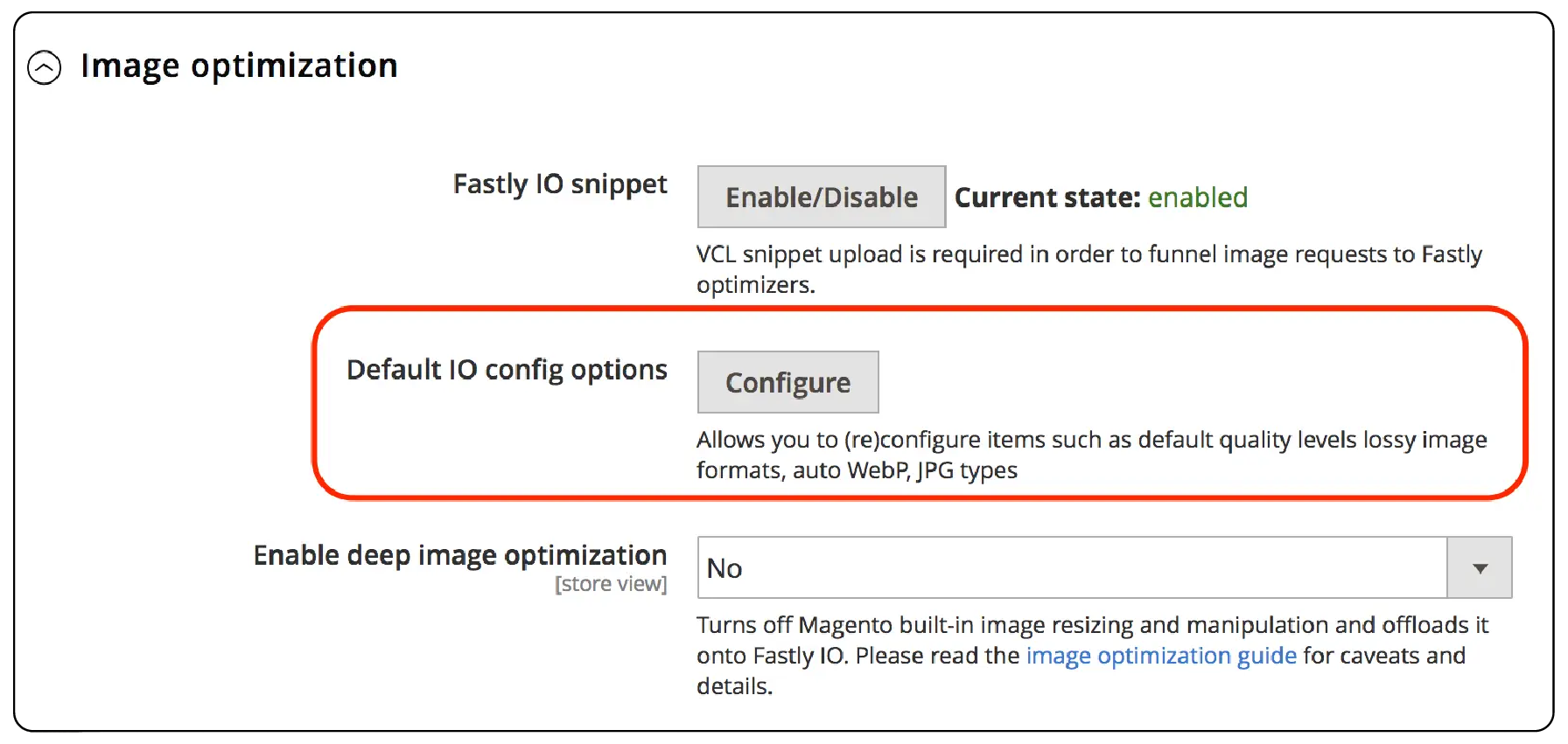 Configure Default IO