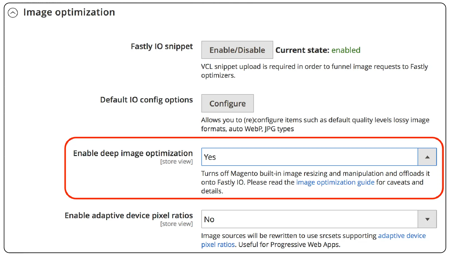 Enable Deep Image Optimization