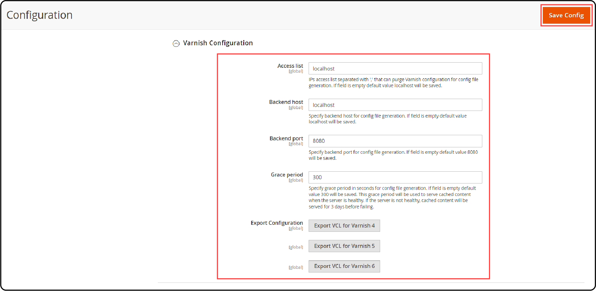 Varnish Configuration in Magento 2 Cache Management