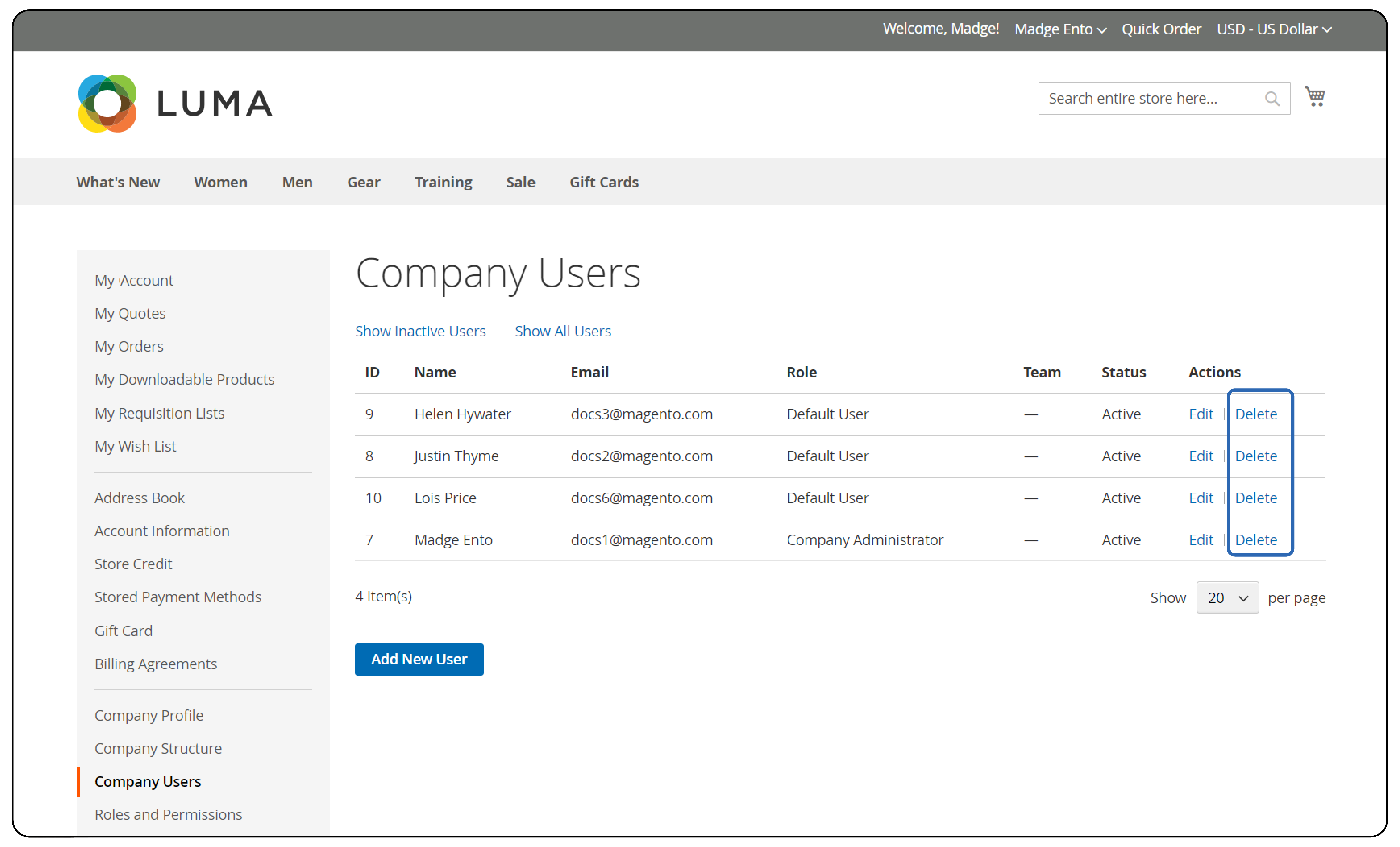 Steps to Configure Company User Settings in Magento 2-Remove a Company User-2