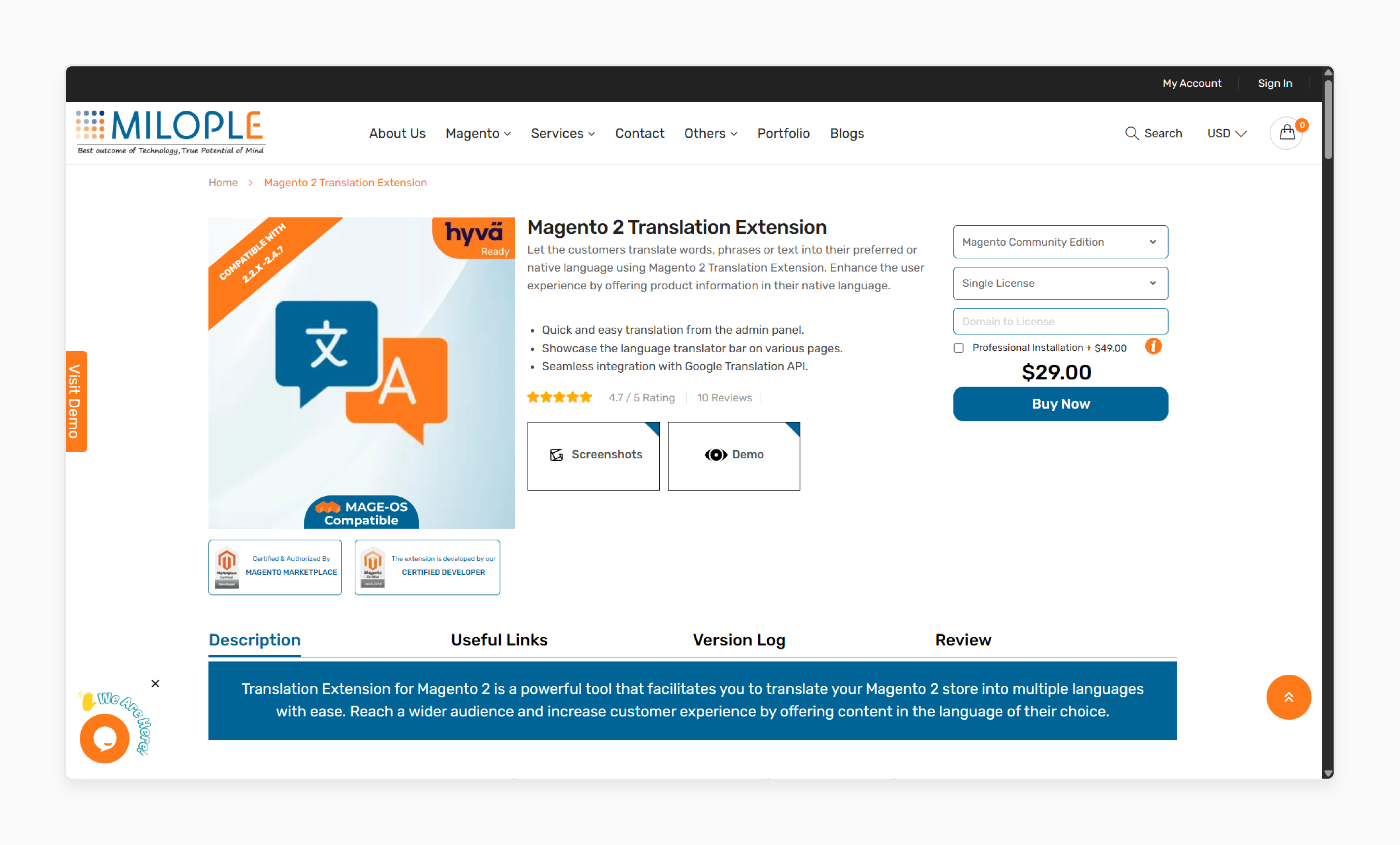 magento 2 translation extension by milople for fast and easy localization of magento store products and categories
