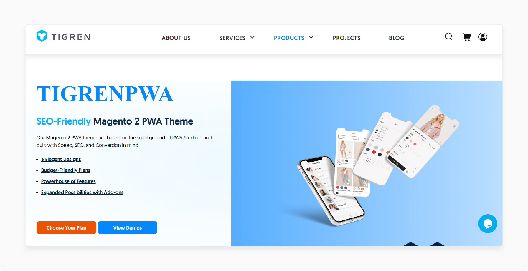 TigrenPWA Magento Web Hosting Theme