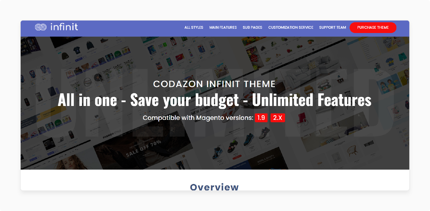 infinit Magento Web Hosting Theme