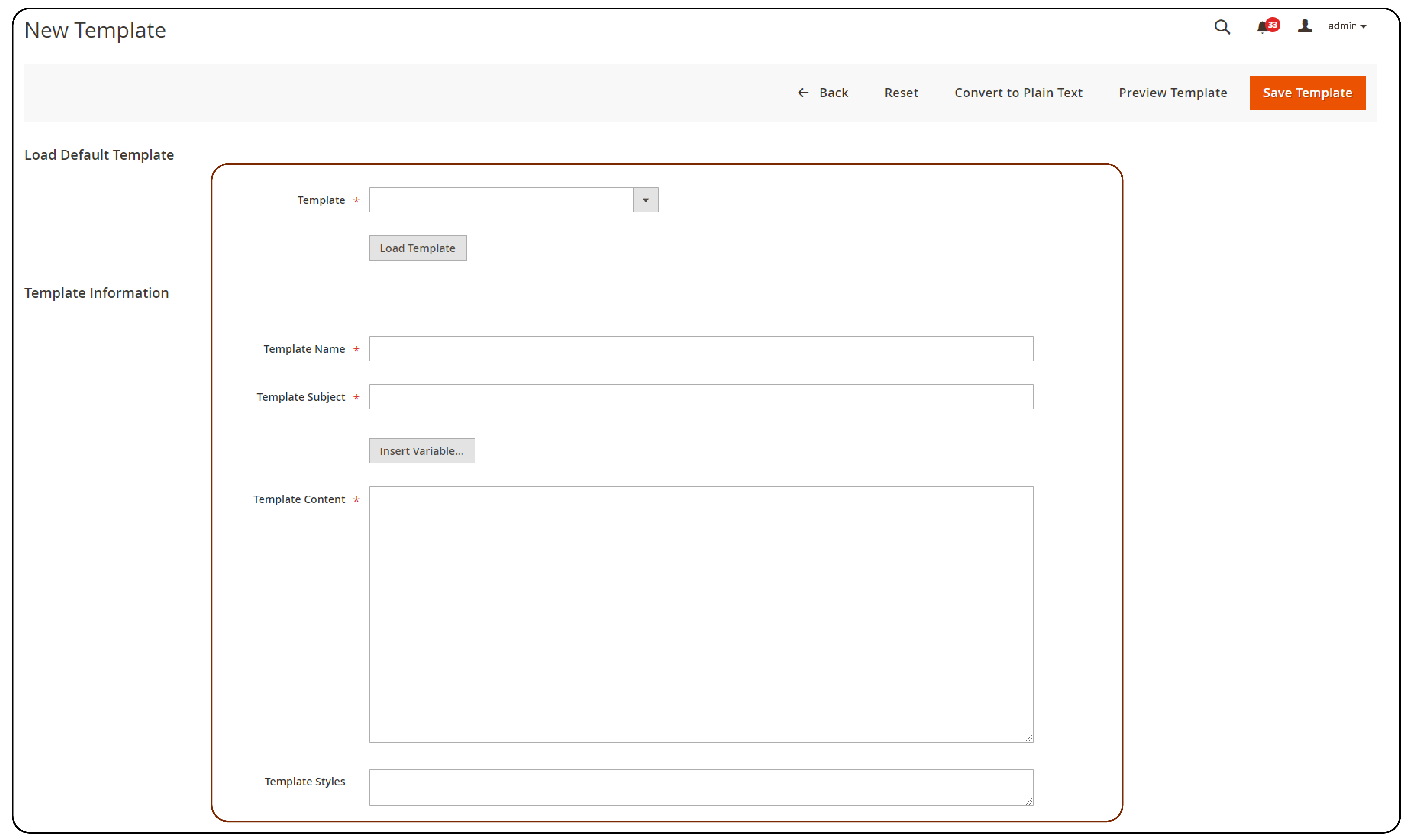 Insert Custom Variable in Template Content Area