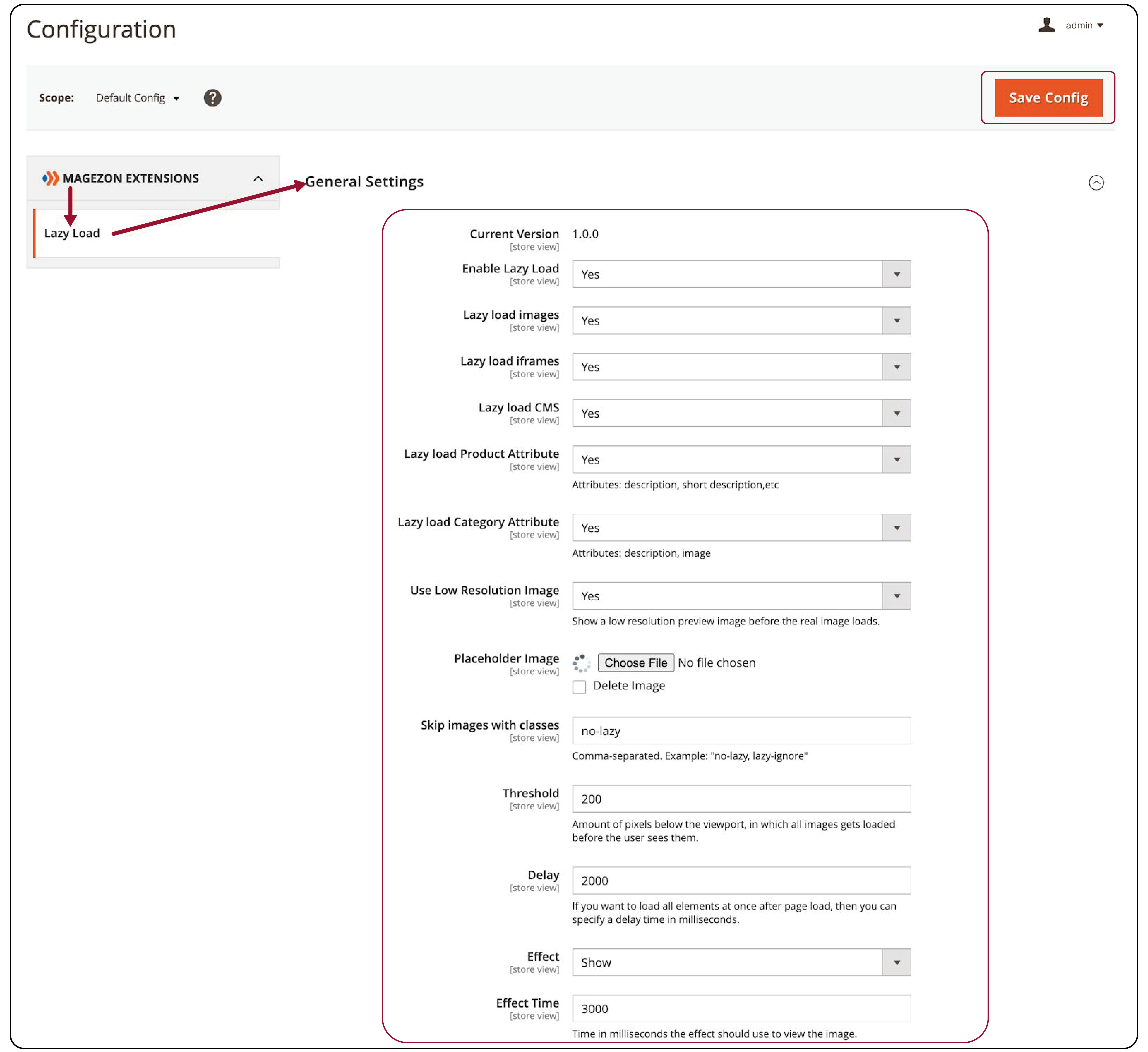 Configure settings to defer offscreen images in Magento 2