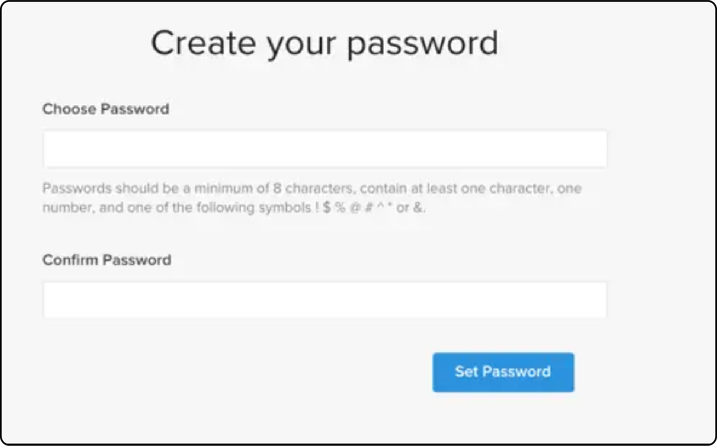 Create Your Password