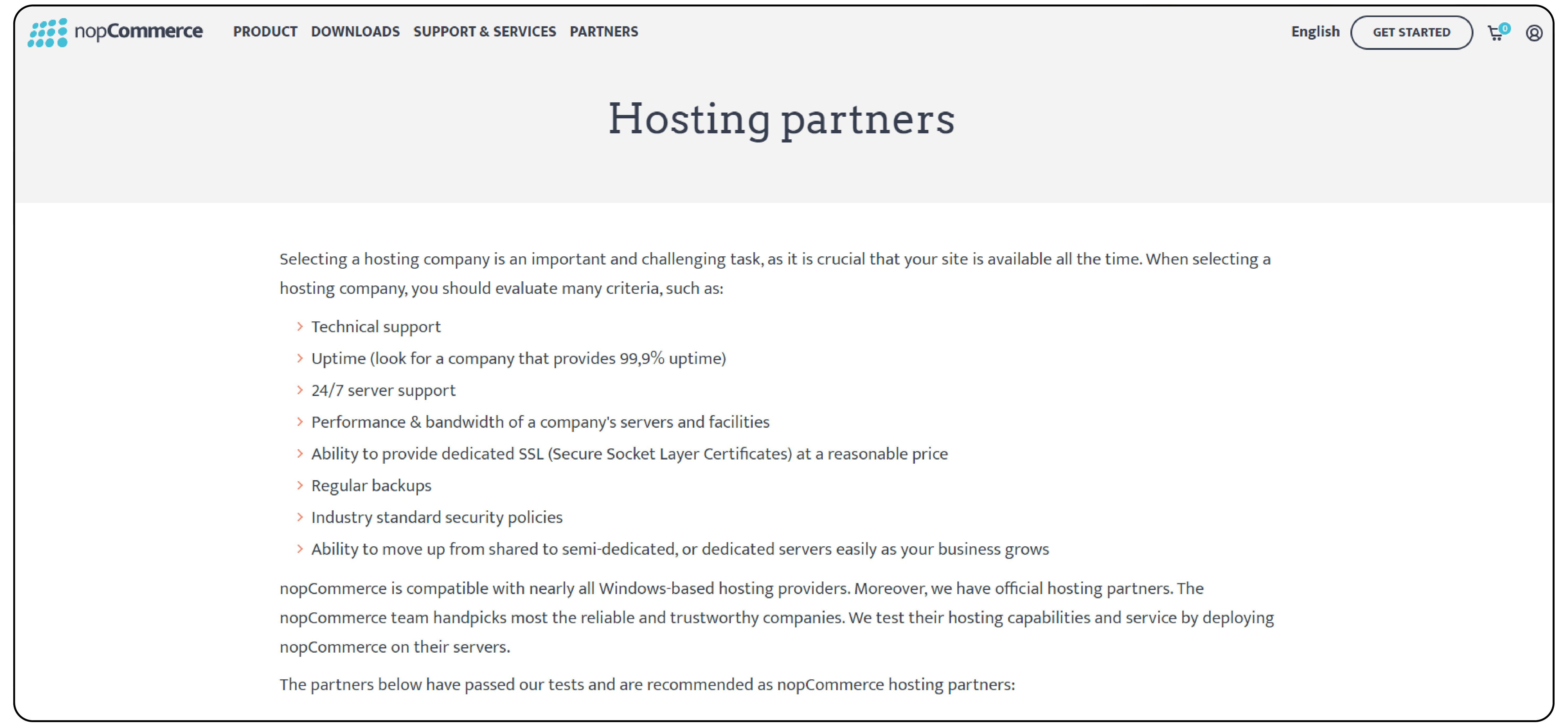 NopCommerce Hosting Providers