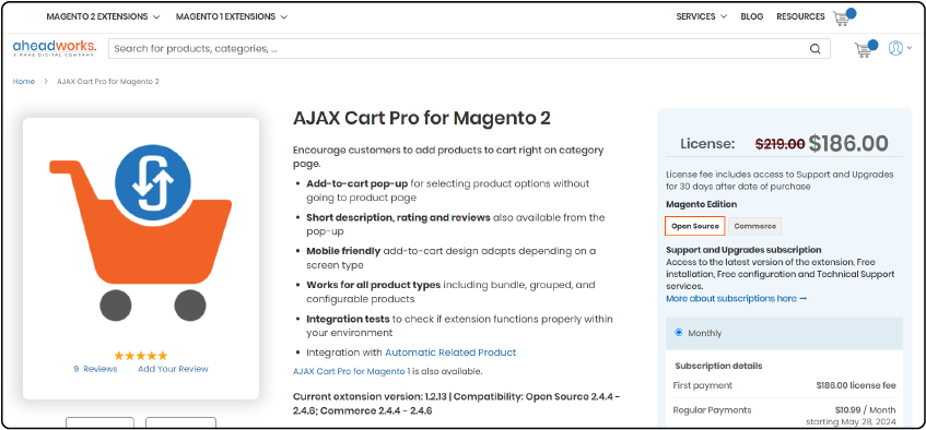 Aheadworks Ajax Cart