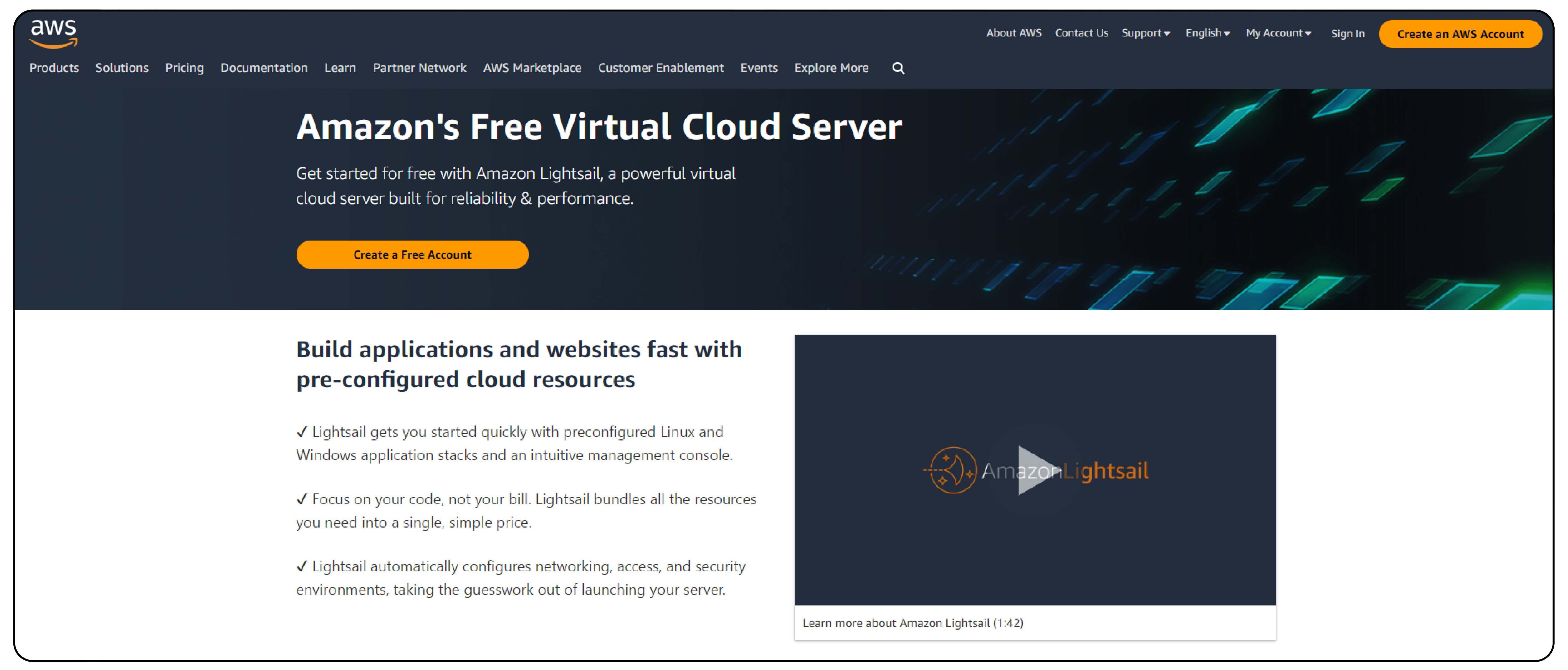 AWS Hosting: Amazon Lightsail