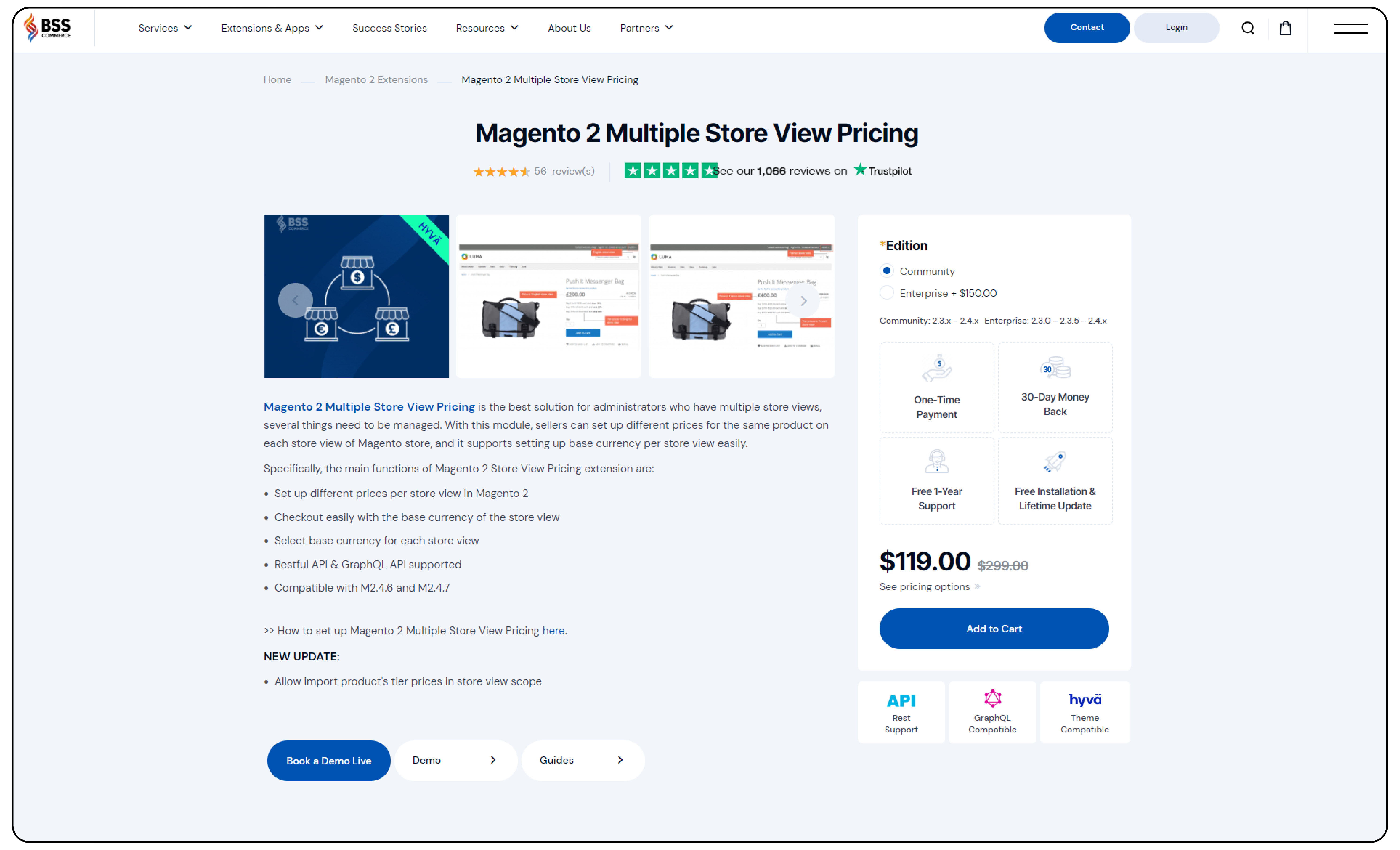 BSS Commerce Magento 2 Multiple Store View Pricing