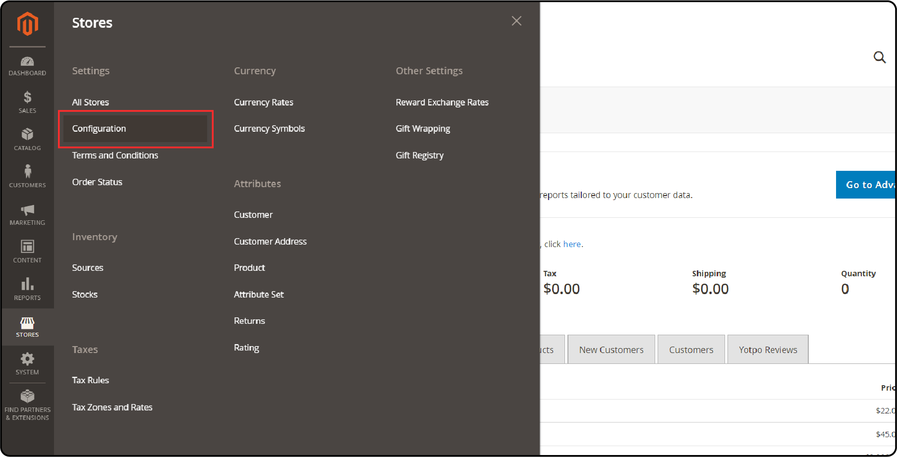 Navigating To Configurations