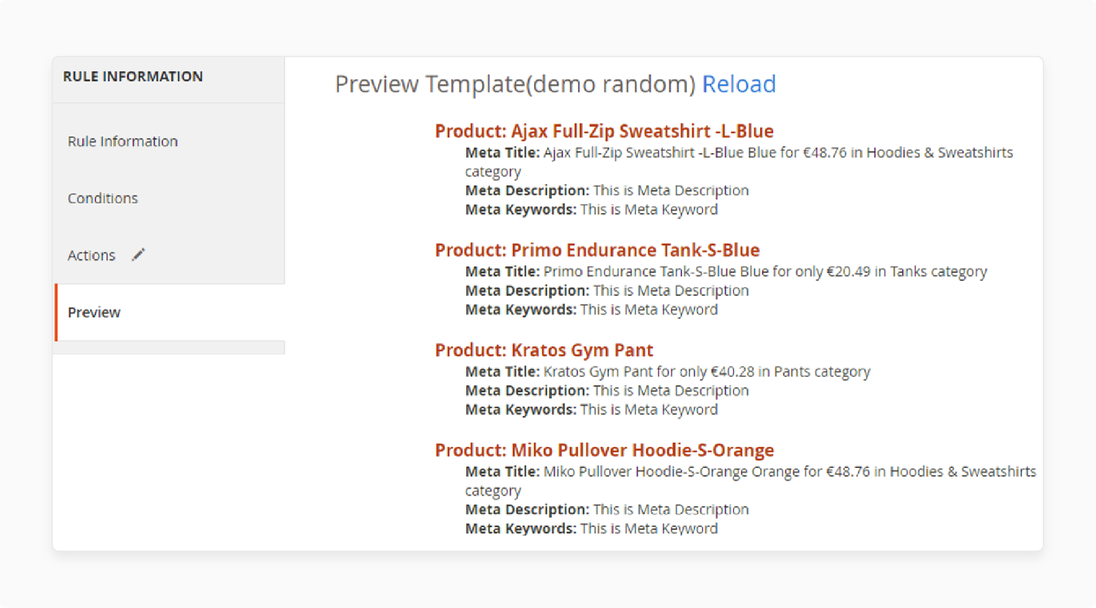Setting Meta Data SEO Rules: Preview and Review