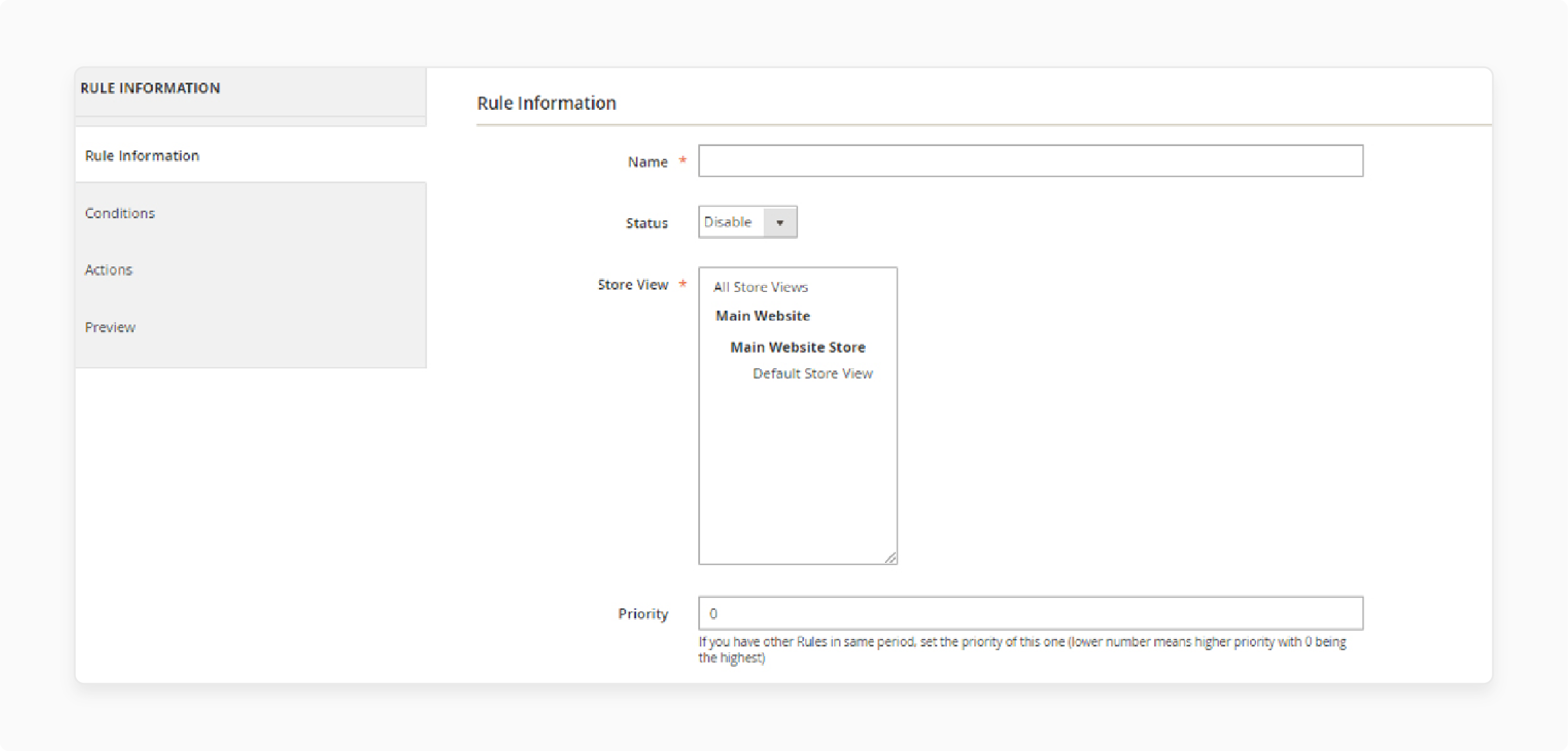 Setting Meta Data SEO Rules: Rule Information