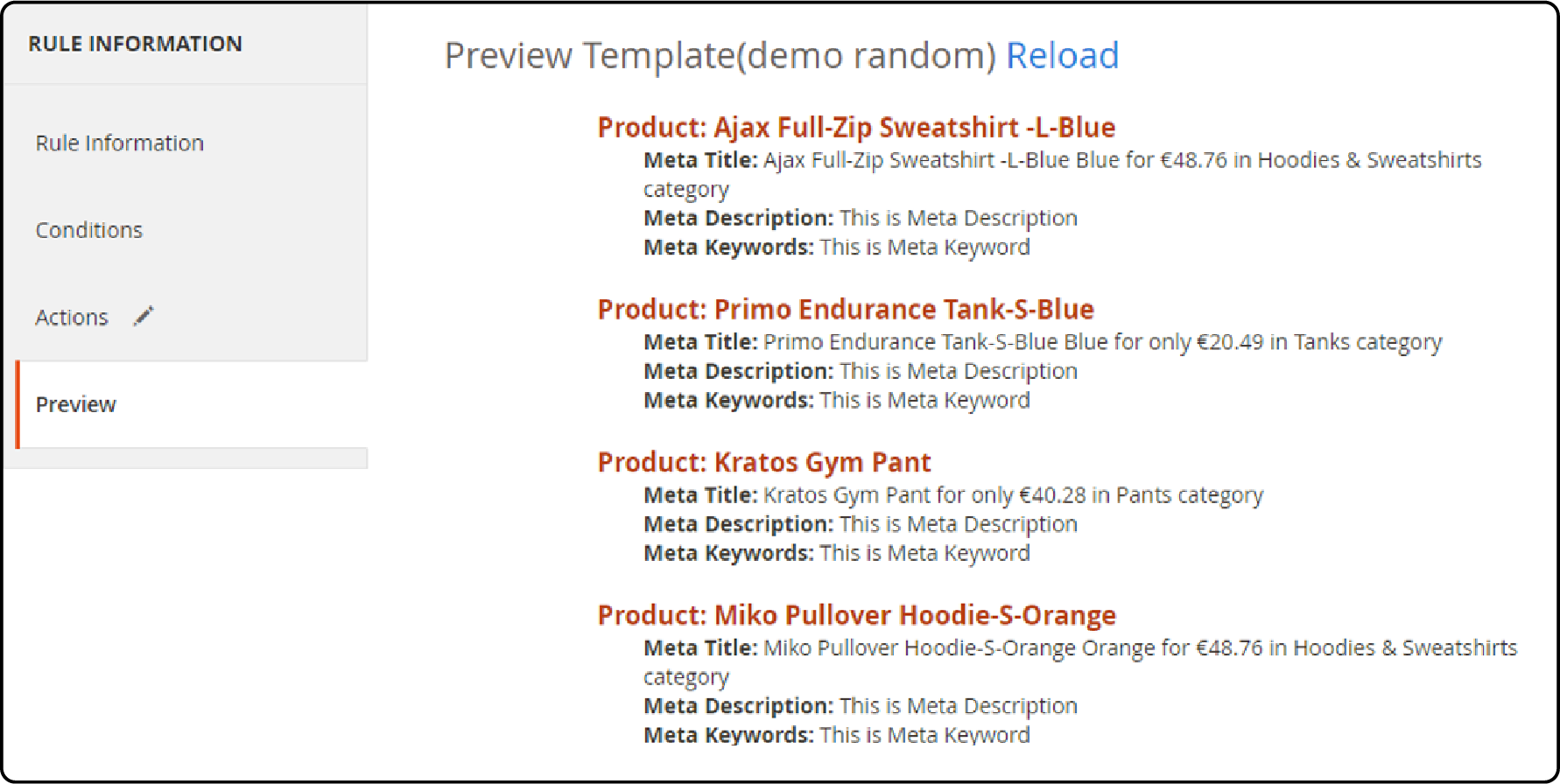 Setting Meta Data SEO Rules: Preview and Review