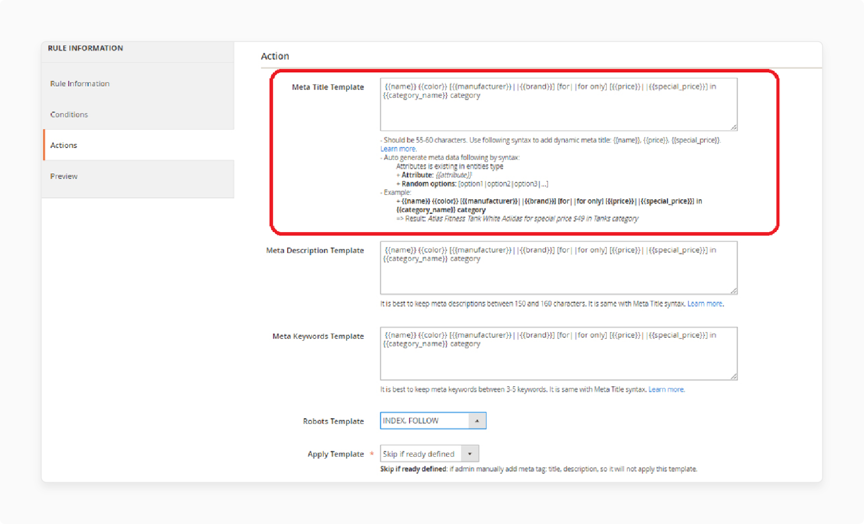 Setting Meta Data SEO Rules: Meta Title Optimization