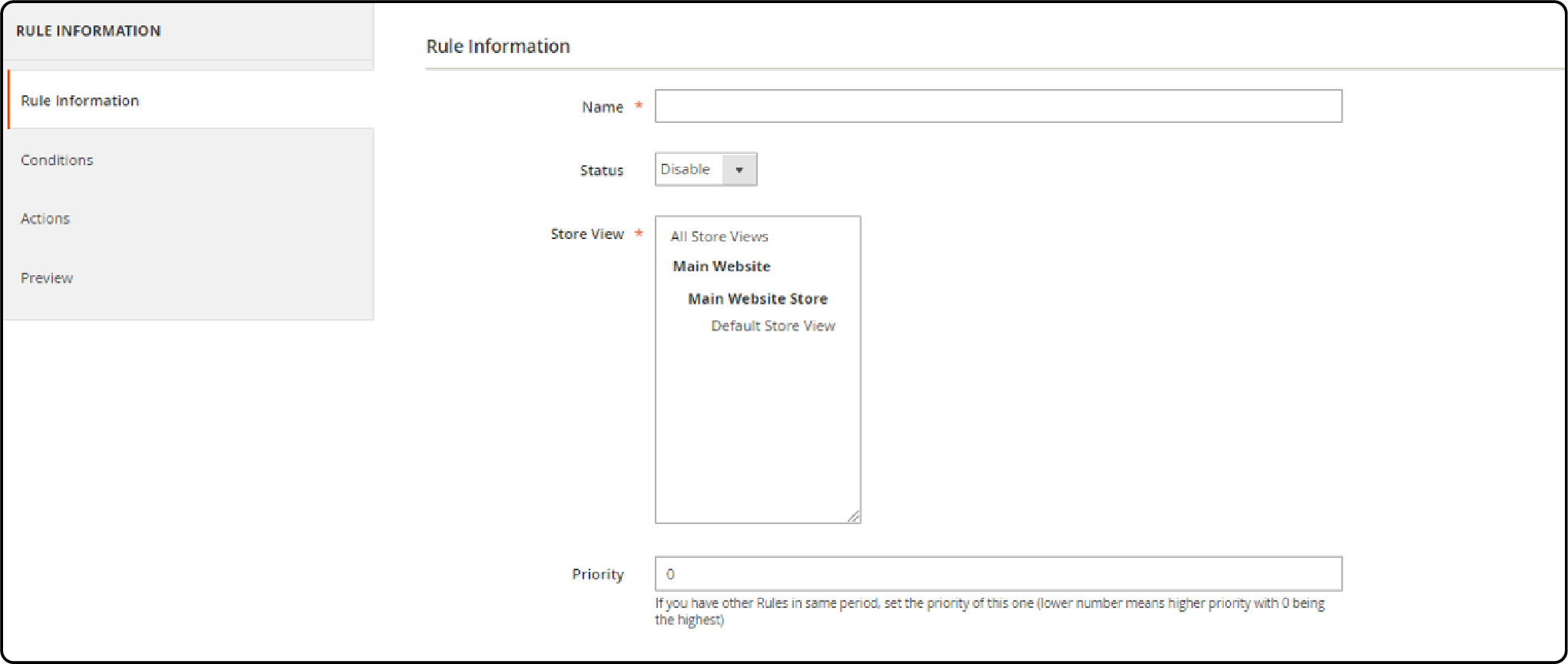 Setting Meta Data SEO Rules: Rule Information